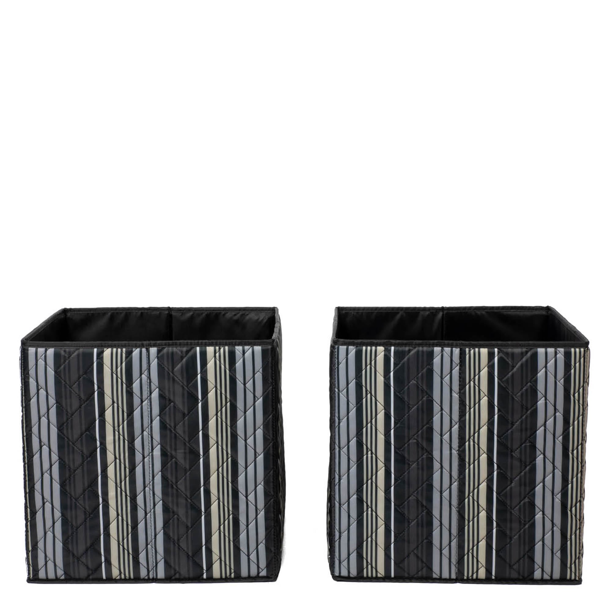 Cargo 2pc Collapsible Cube Bins - LOVE STRIPE BLACK - Cargo2pkCollapsibleStorageCube_LoveStripeBlack_03