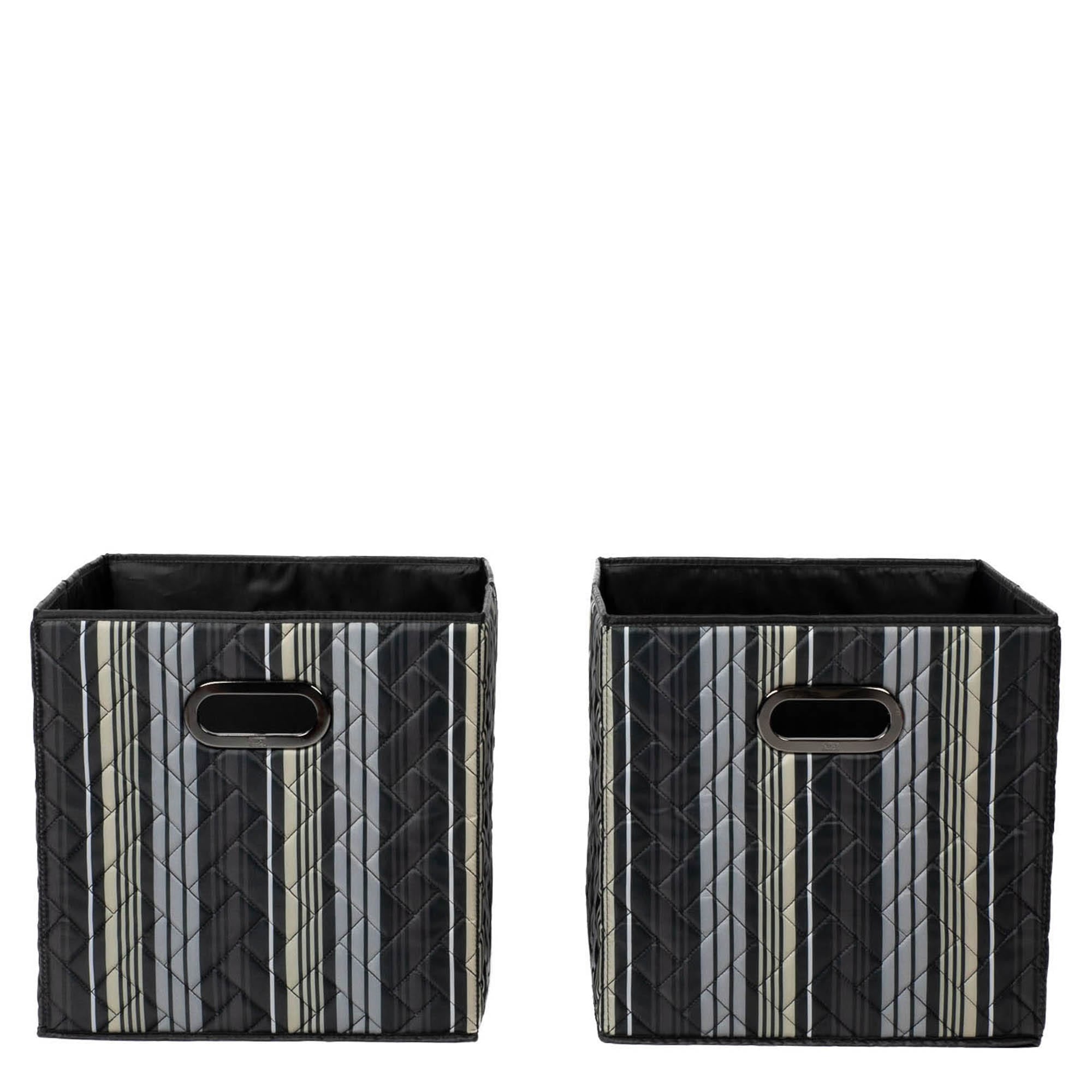 Cargo 2pc Collapsible Cube Bins - LOVE STRIPE BLACK - Cargo2pkCollapsibleStorageCube_LoveStripeBlack_04