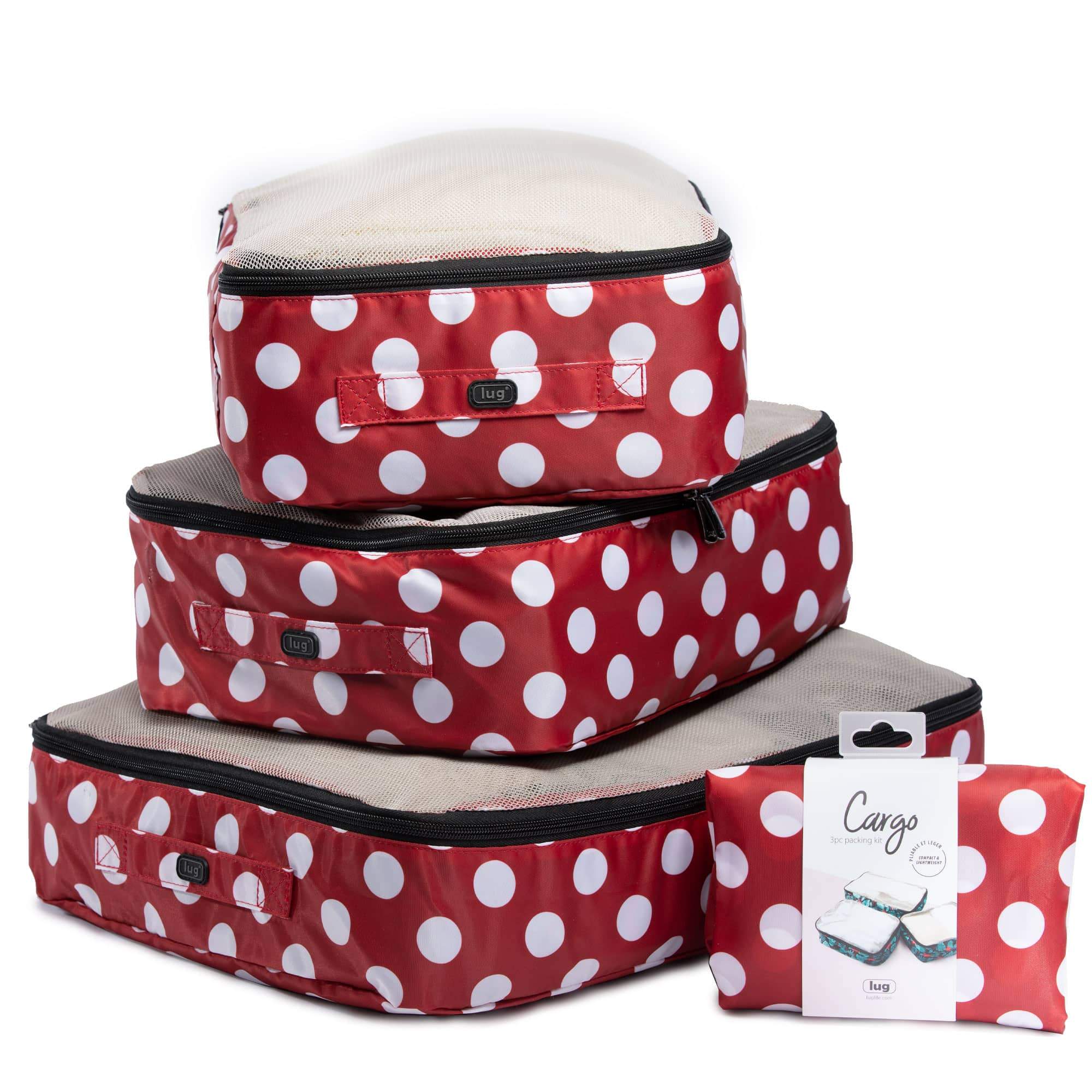 Cargo 3pc Packing Cubes - CRIMSON LARGE DOT - Cargo3_CrimsonDot_06