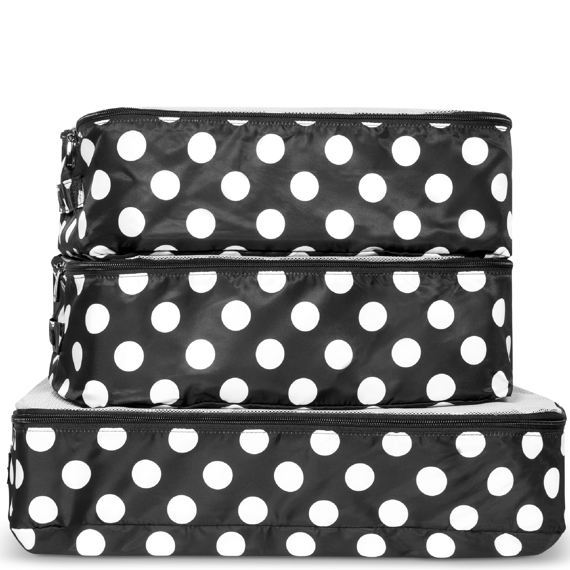 Cargo 3pc Packing Cubes - BLACK LARGE DOT - Cargo3pc_CrimsonBlack_01