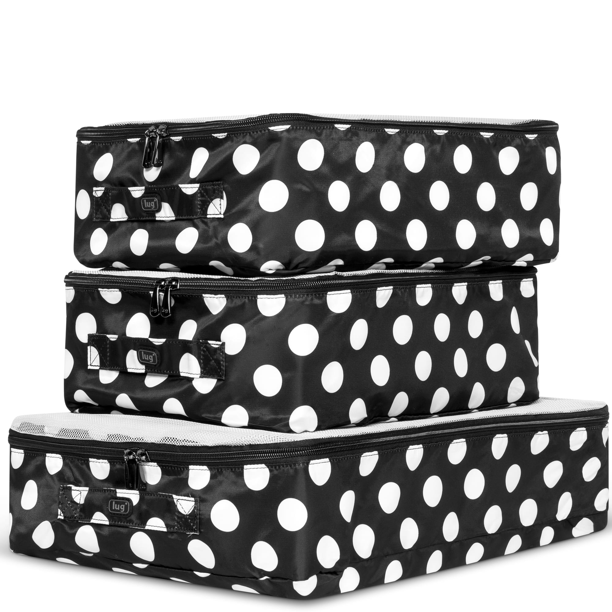 Cargo 3pc Packing Cubes - BLACK LARGE DOT - Cargo3pc_CrimsonBlack_02