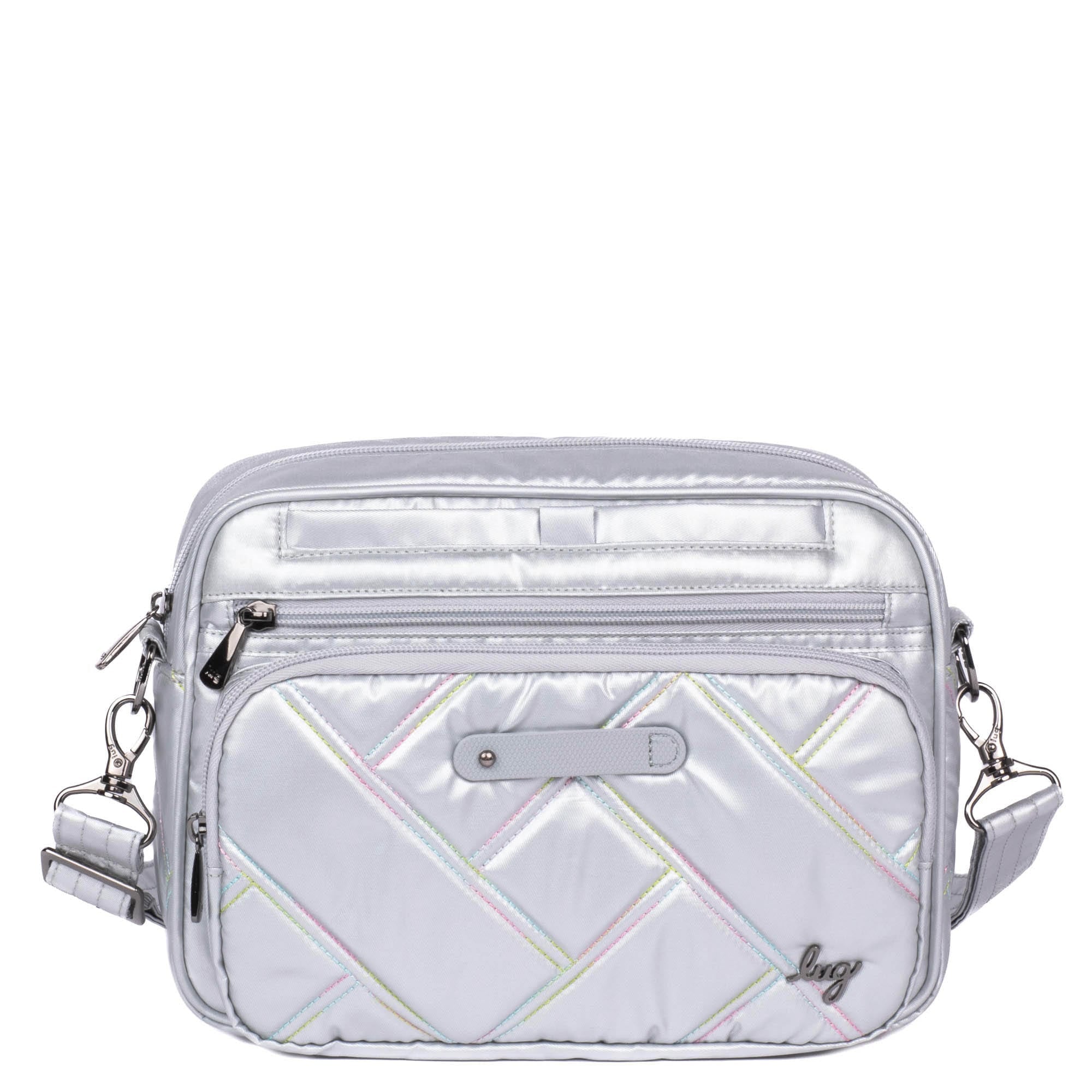 Carousel XL 2 Crossbody Bag - METALLIC SILVER ICEPOP STITCH - CarouselXL2_MetSilverWithIcePop_01