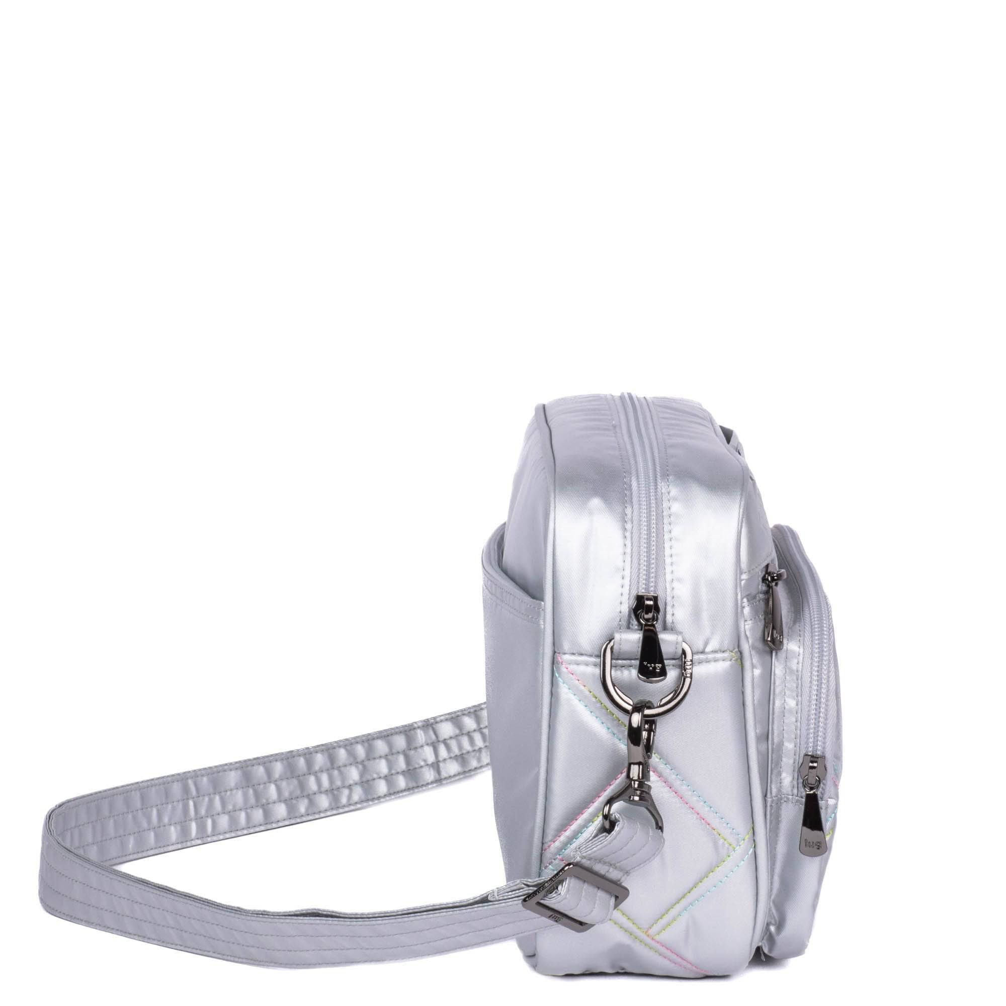Carousel XL 2 Crossbody Bag - METALLIC SILVER ICEPOP STITCH - CarouselXL2_MetSilverWithIcePop_03