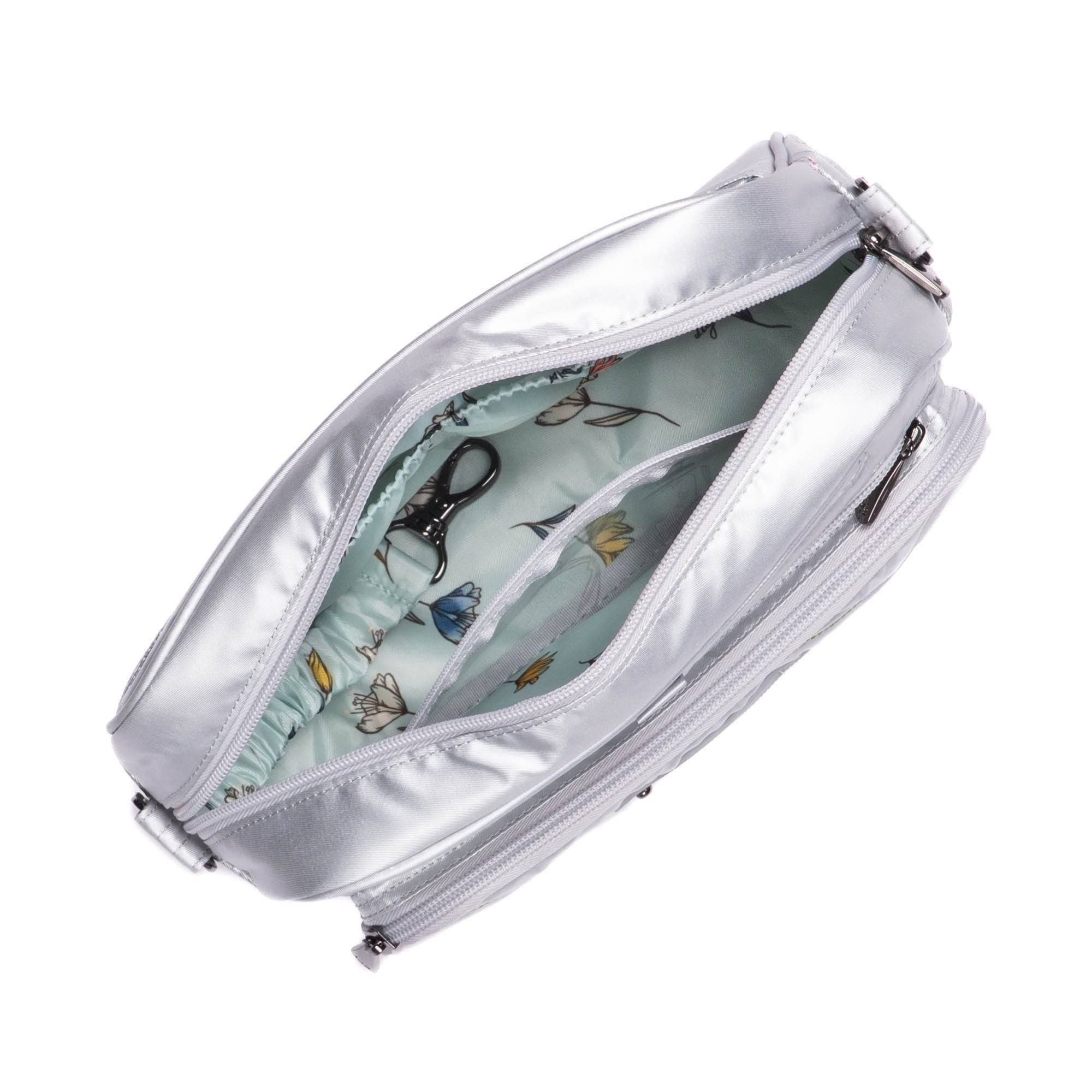 Carousel XL 2 Crossbody Bag - METALLIC SILVER ICEPOP STITCH - CarouselXL2_MetSilverWithIcePop_05