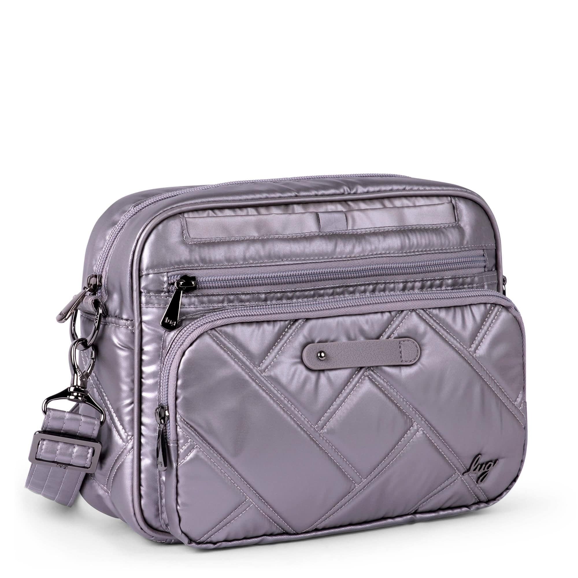 Carousel XL 2 Crossbody Bag - HEATHER GREY - CarouselXL2wCharmBar_Metallic_Pearl_02