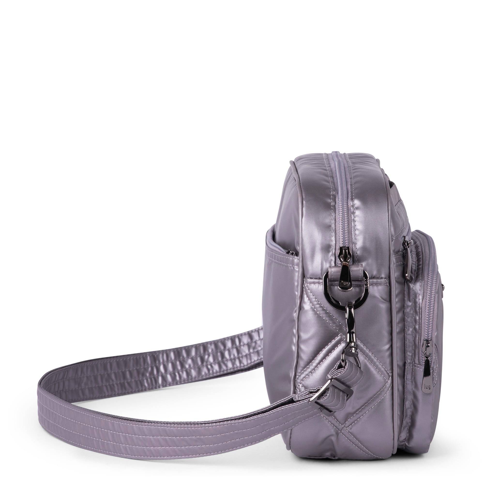 Carousel XL 2 Crossbody Bag - HEATHER GREY - CarouselXL2wCharmBar_Metallic_Pearl_03