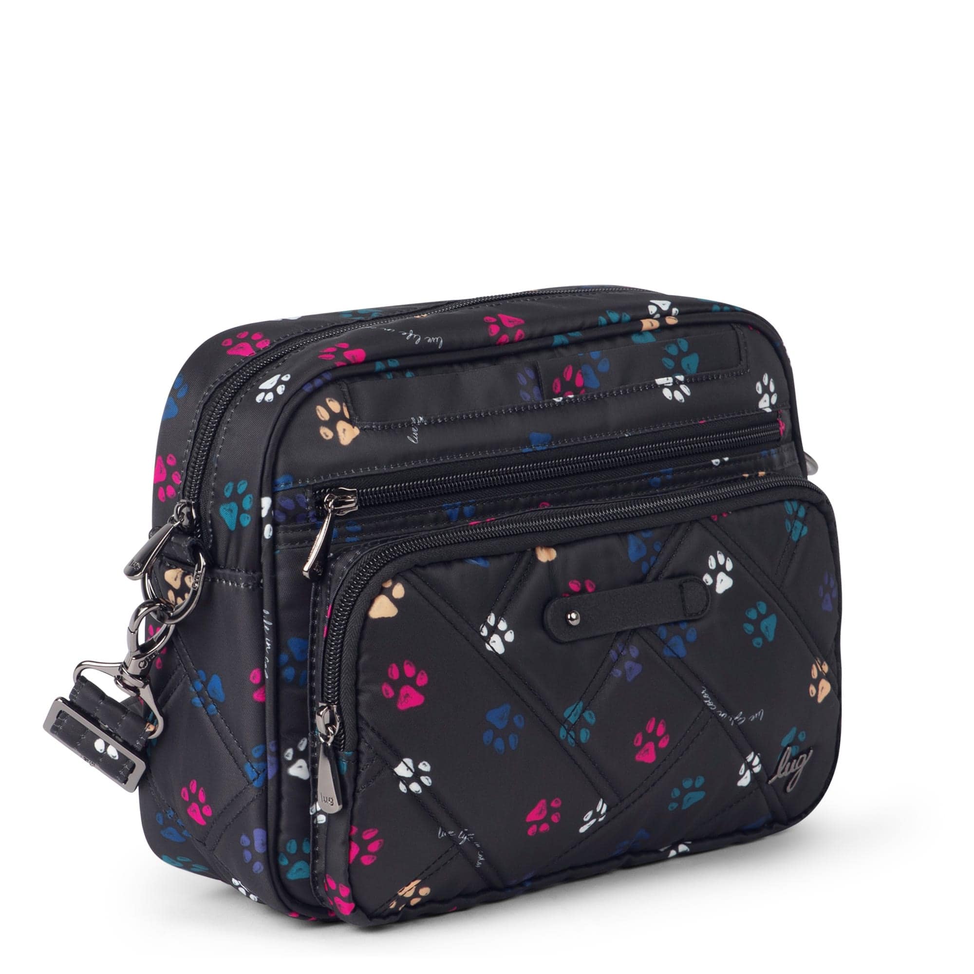 Carousel XL 2 Crossbody Bag - PAWS BLACK - CarouselXL2wCharmBar_PawsBlack_02
