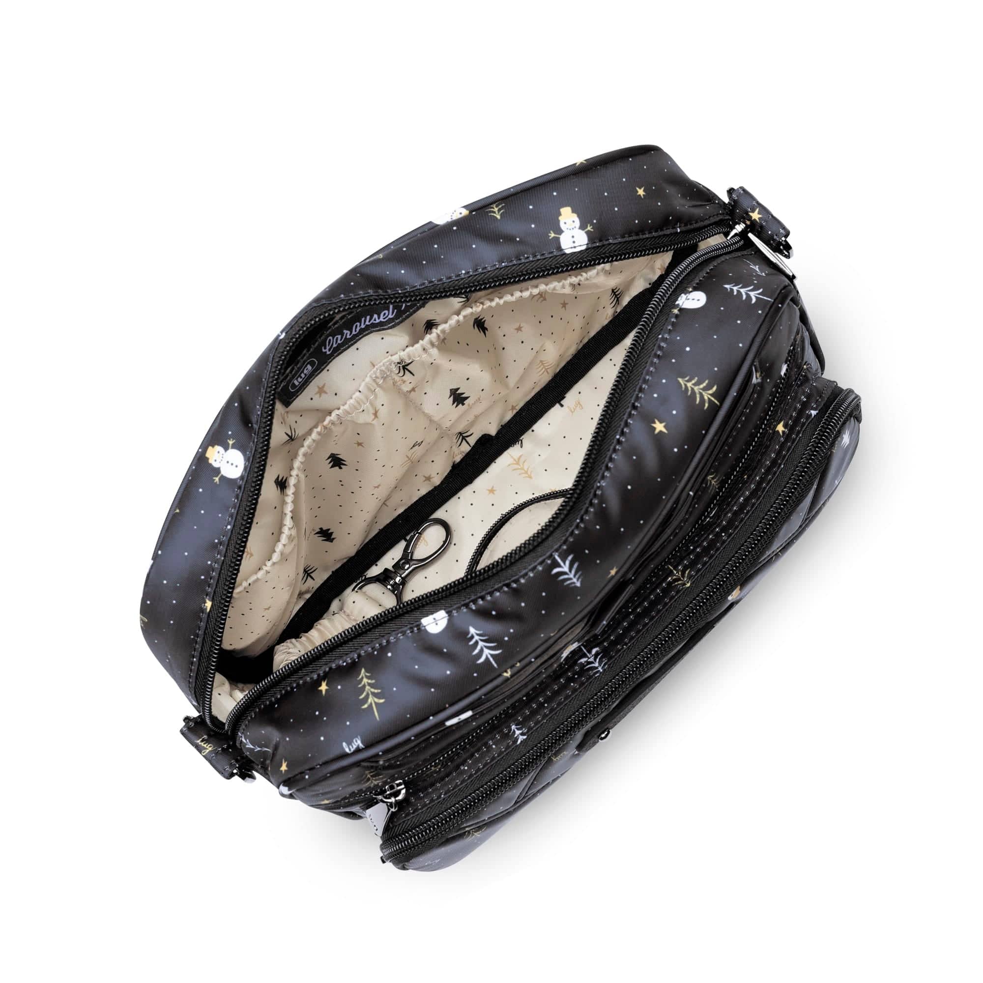 Carousel XL 2 Crossbody Bag - SAND TAUPE - CarouselXL2wCharmBar_SnowmanTrees_05