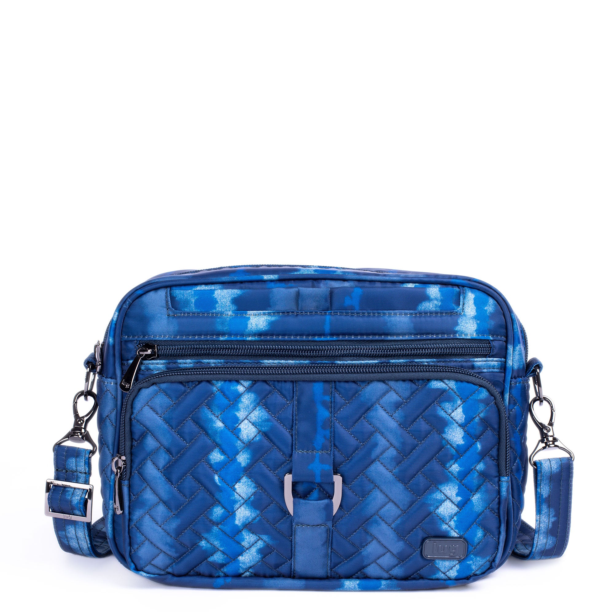 Carousel XL Crossbody Bag - PLAID GREY - CarouselXL_ShiboriBlue_01