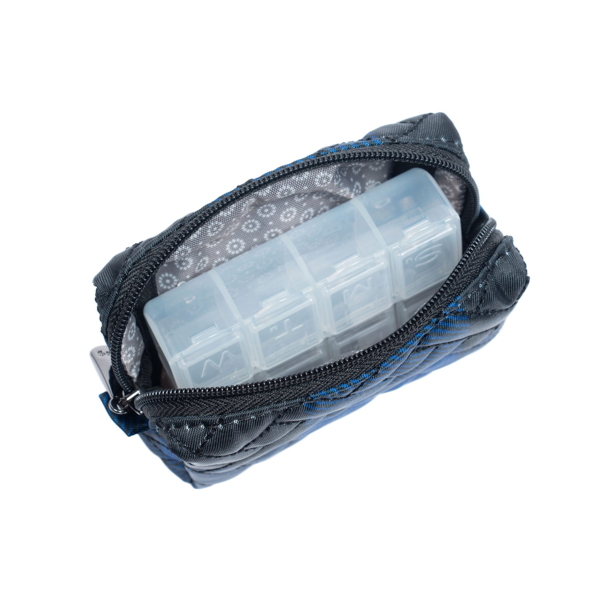 Choo Choo Mini Pill Box - BUFFALO CHECK BLUE - ChooChooMini_BuffaloCheckBlue_05