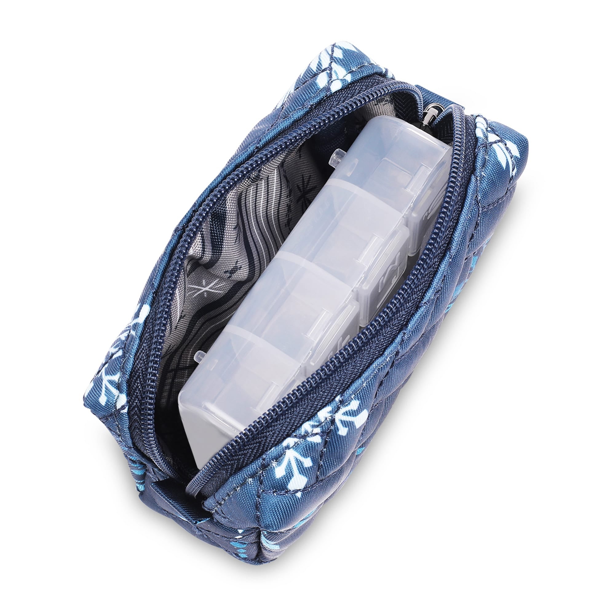 Choo Choo Mini Pill Box - SNOWFLAKE NAVY - ChooChooMini_SnowflakeNavy_05