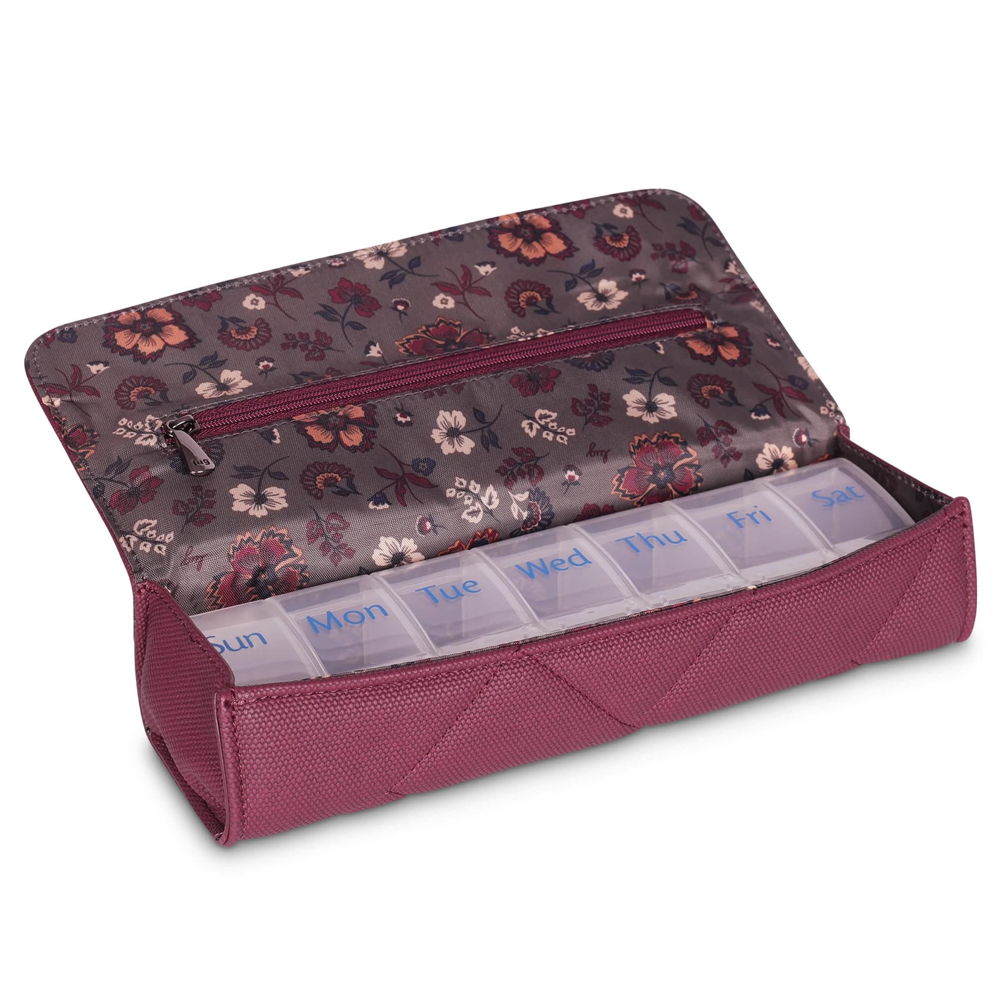 Choo Choo XL Matte Luxe VL Pill Organizer - WINE - ChooChooXLMatteVL_WineRed_05