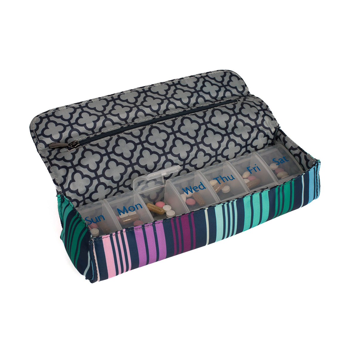 Choo Choo XL Pill Organizer - LOVE STRIPE MULTI - ChooChooXL_LoveStripeMulti_05