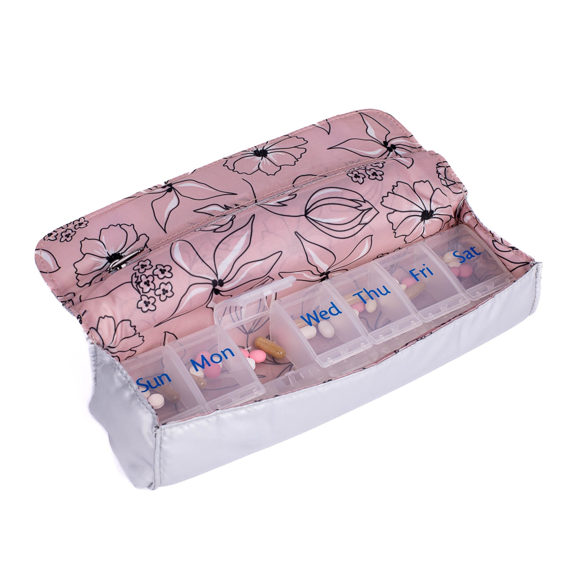 Choo Choo XL Pill Organizer - METALLIC SILVER - ChooChooXL_MetallicSilver_05