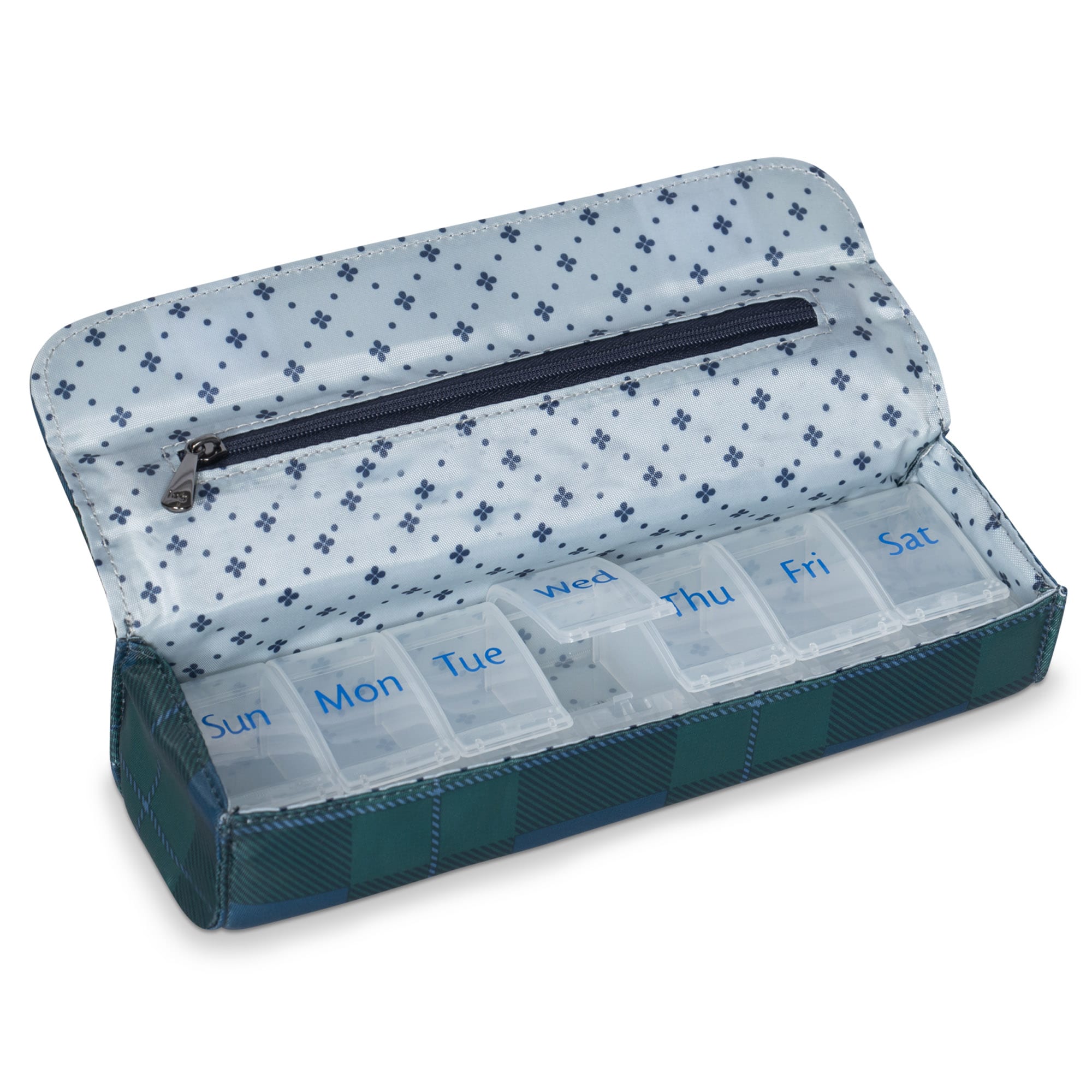 Choo Choo XL Pill Organizer - POP PLAID NAVY - ChooChooXL_PopPlaidNavy_05