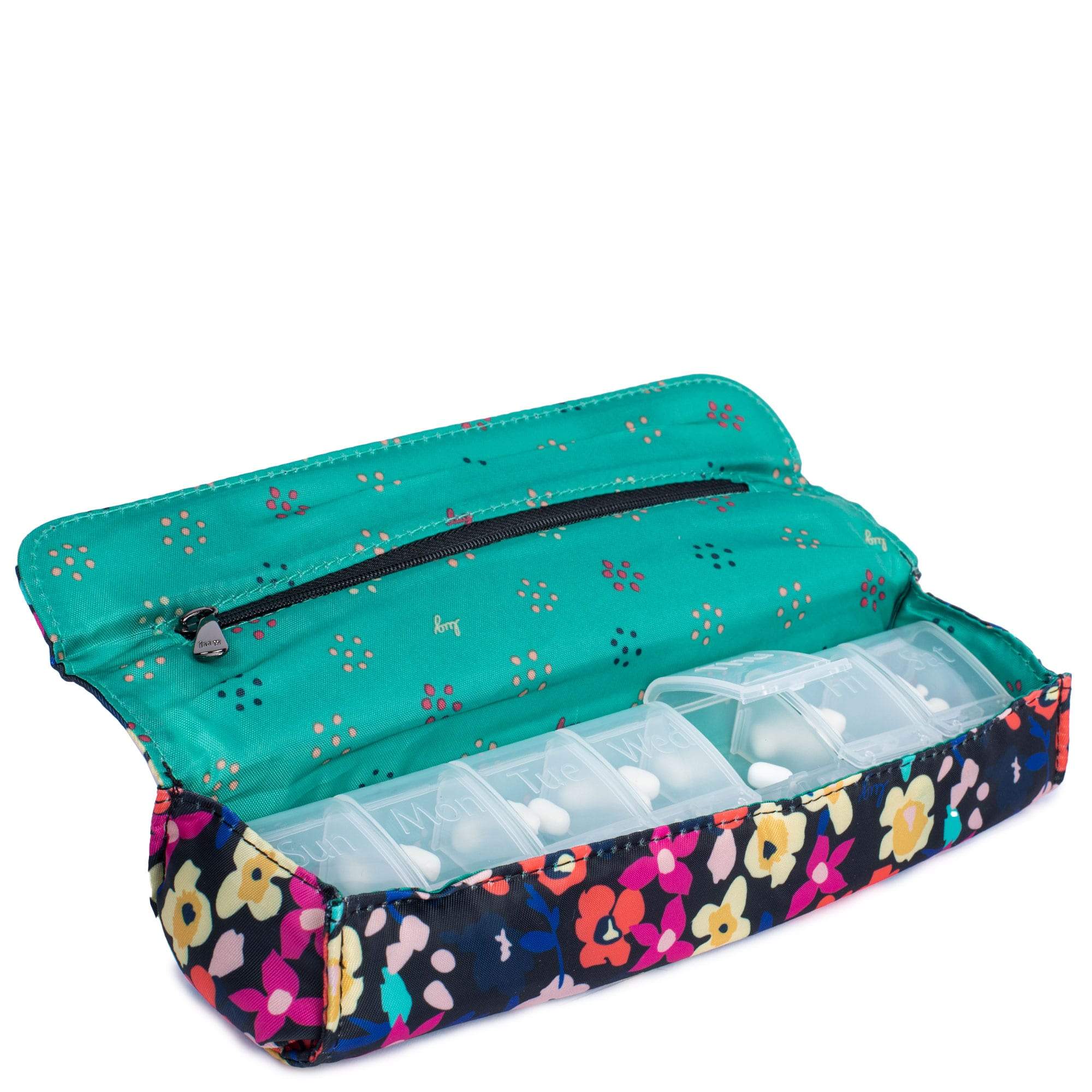 Choo Choo Pill Organizer - WILDFLOWER BLACK - ChooChoo_WildflowerBlack_05