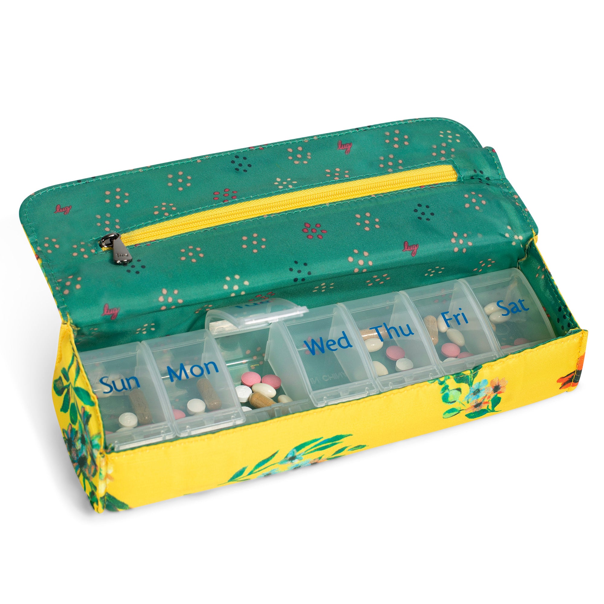 Choo Choo XL Pill Organizer - BOUQUET YELLOW - ChooChooiXL_BouquetYellow_05