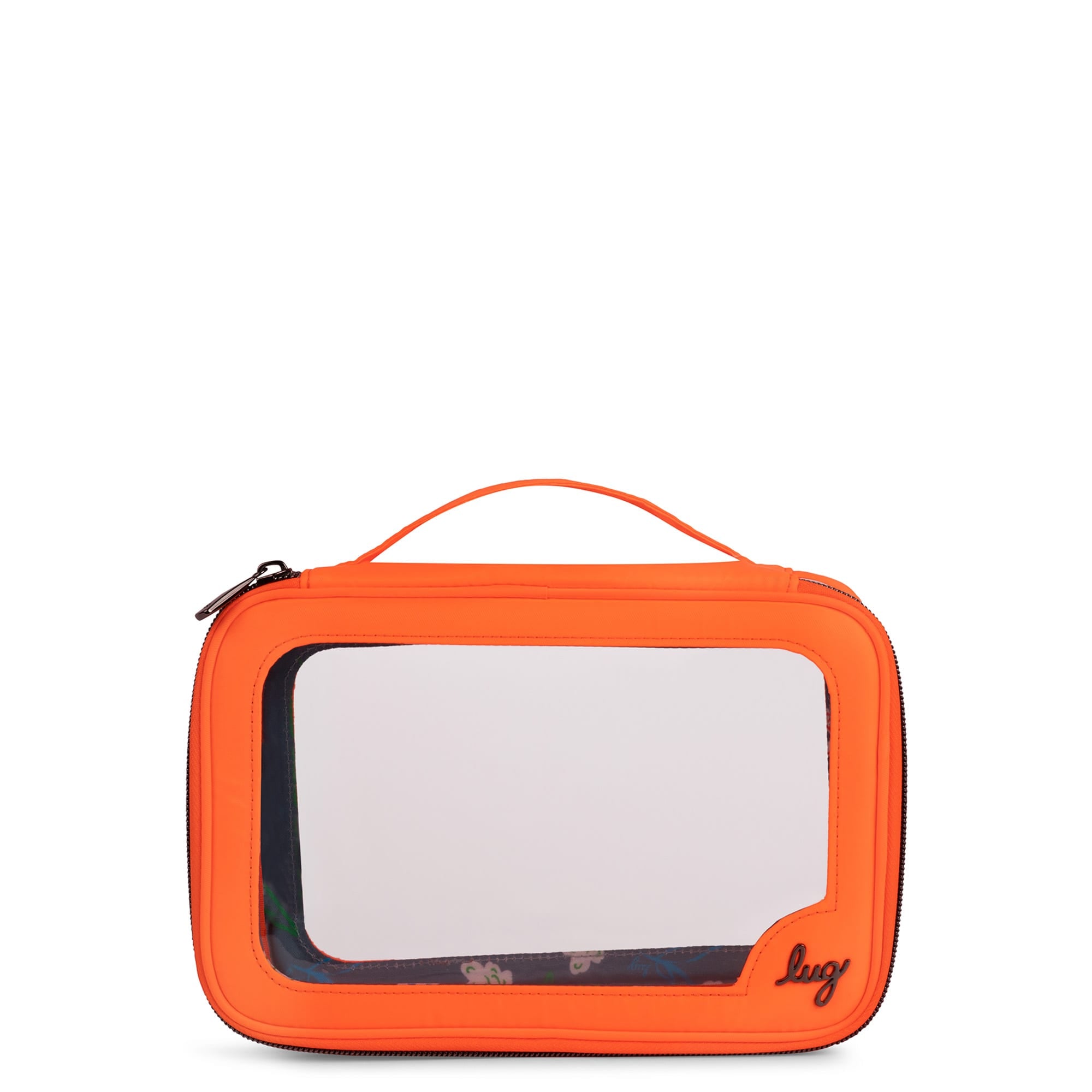 Clear Zip Storage Pouch - CORAL - Clear_Zip_StoragePouch_Coral_Neon_01