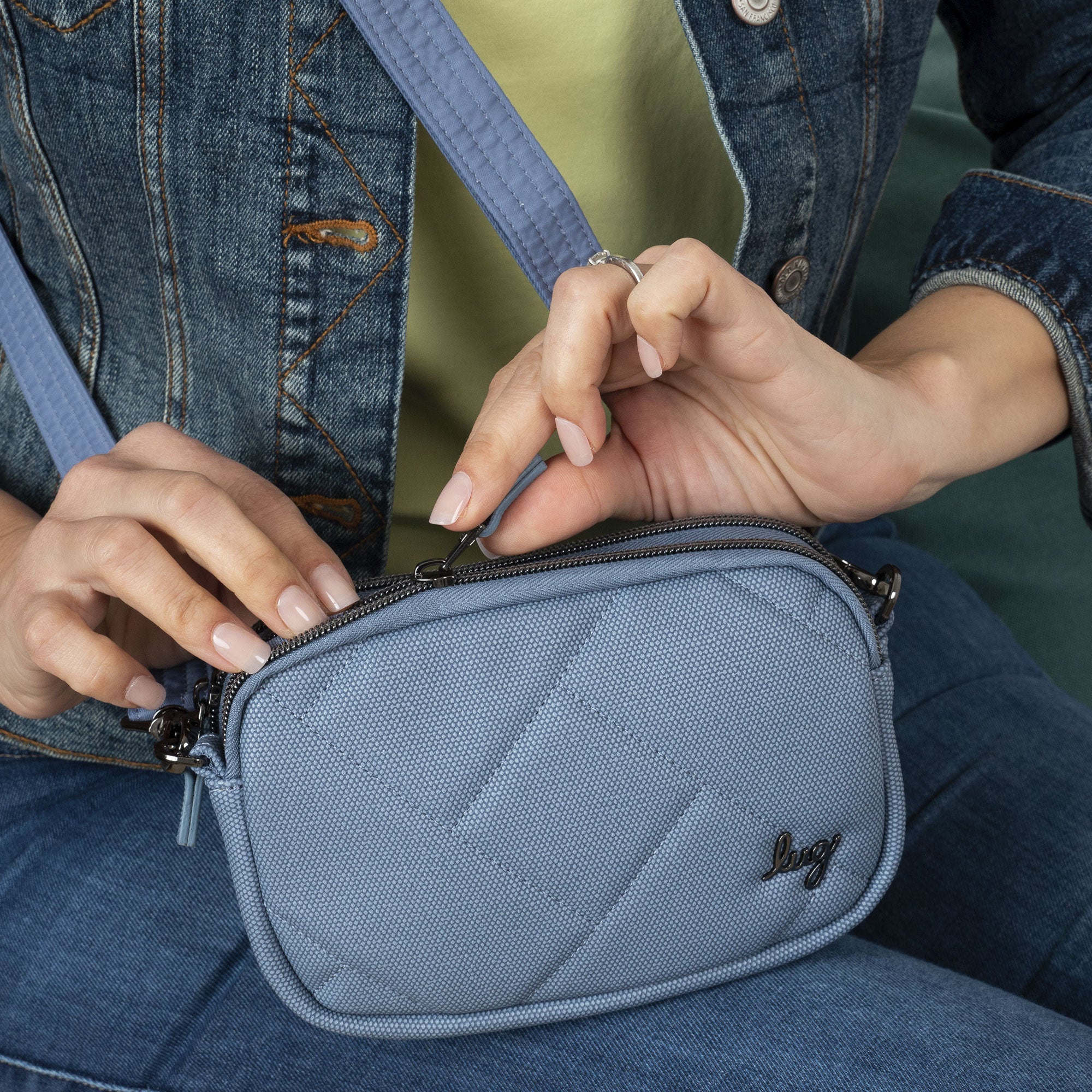 Coupe Matte Luxe VL Convertible Crossbody Bag - BLUE MOON ICEPOP - CoupeML_Lifestyle_01