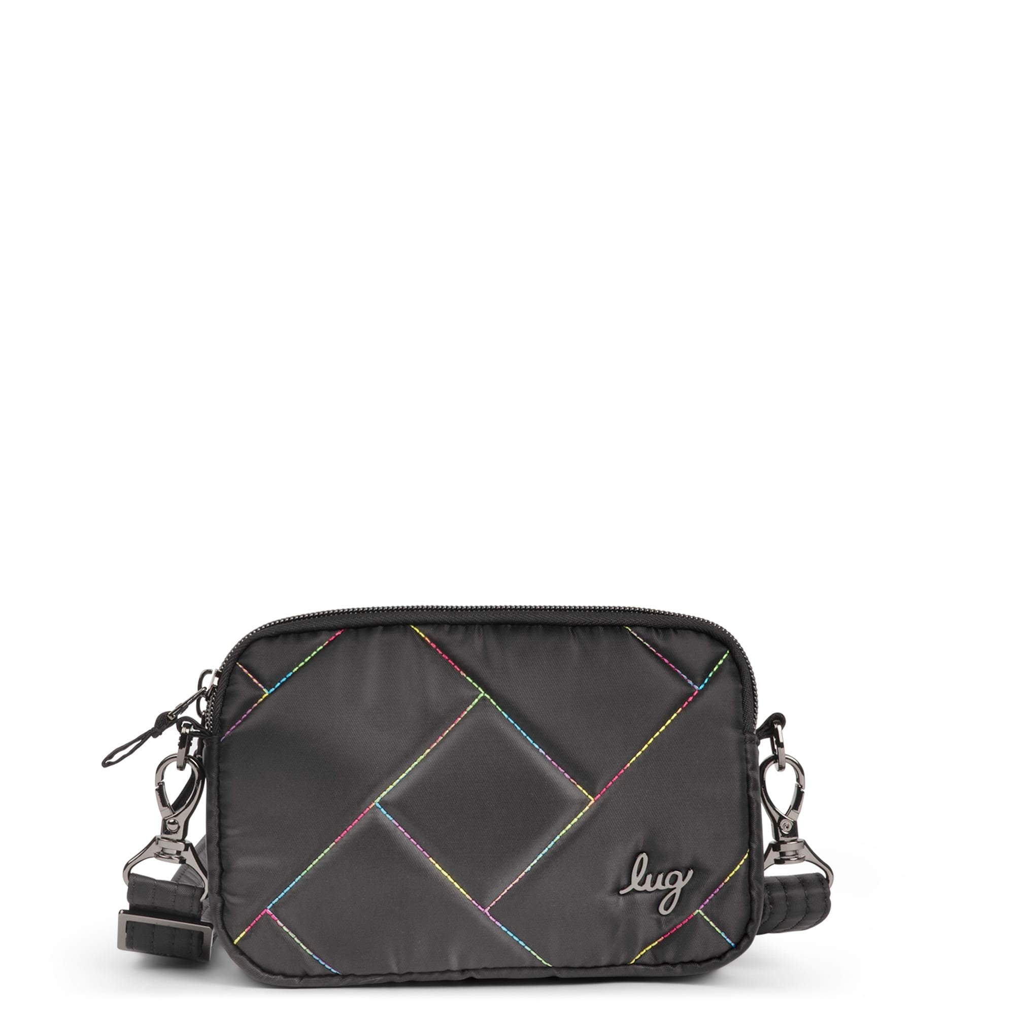 Coupe SE Convertible Crossbody Bag - BLACK RAINBOW STITCH - CoupeSE_Black_Rainbow_Stitc_01