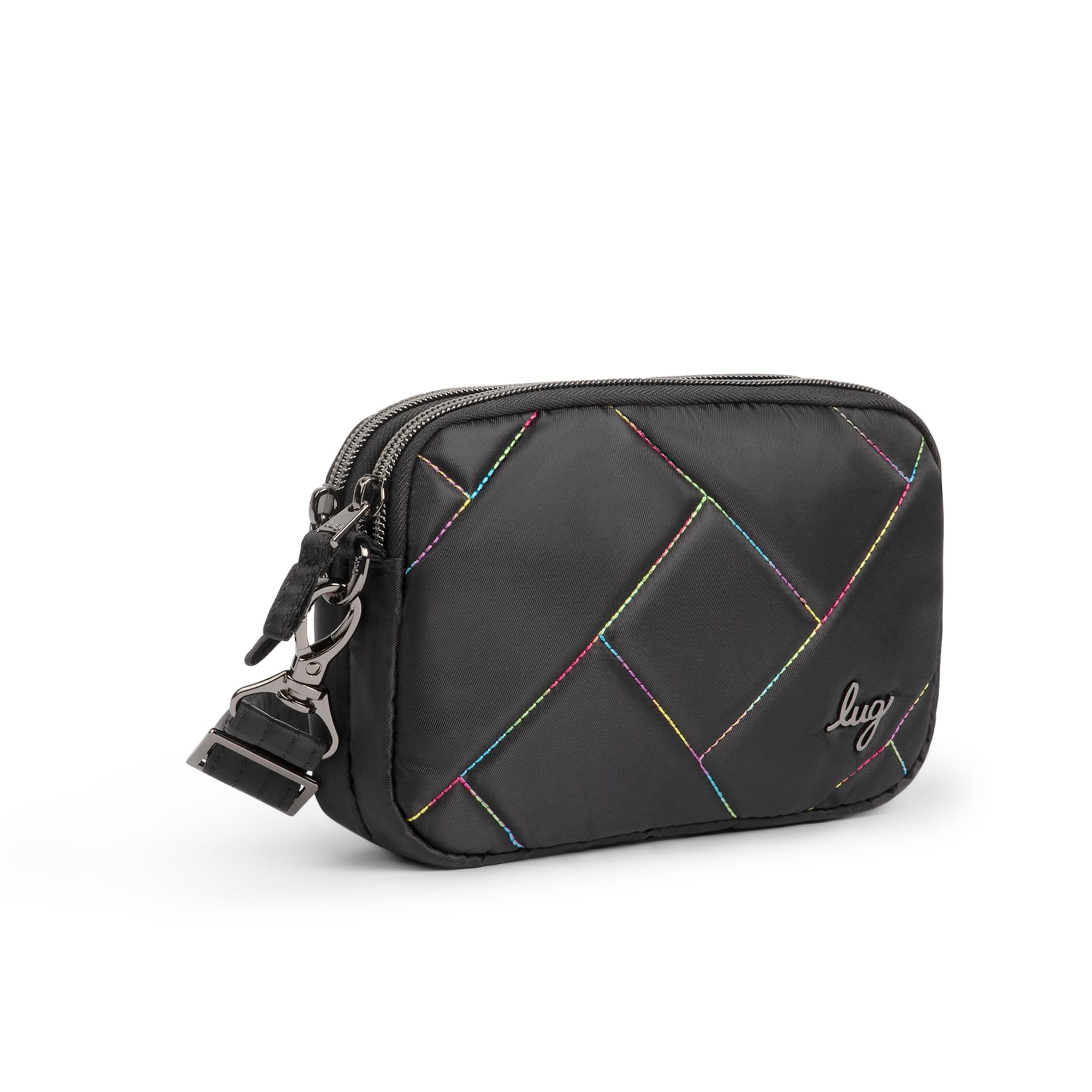 Coupe SE Convertible Crossbody Bag - BLACK RAINBOW STITCH - CoupeSE_Black_Rainbow_Stitc_02