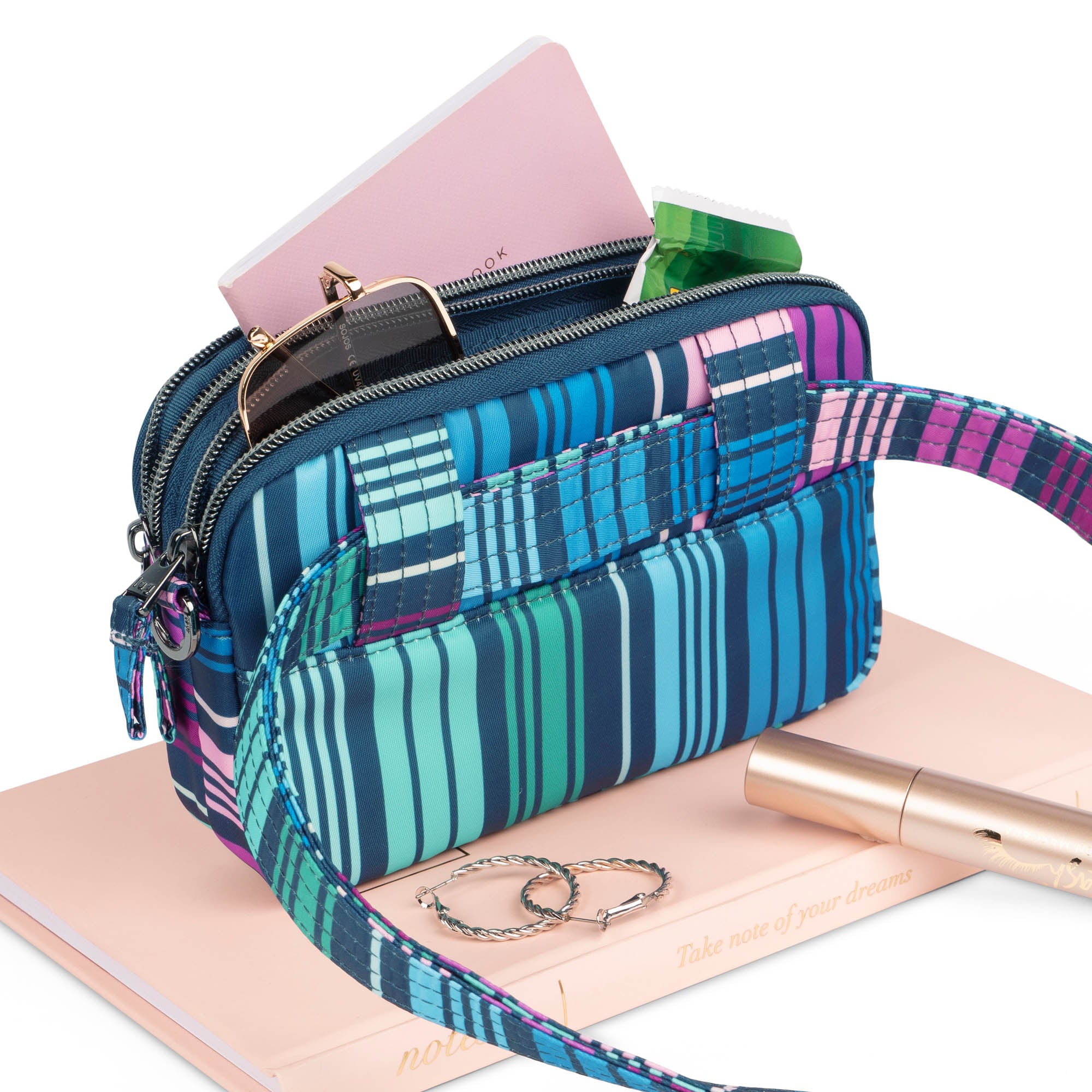 Coupe SE Convertible Crossbody Bag - LOVE STRIPE MULTI - CoupeSE_Lifestyle_04_fa921172-41c5-4363-8b53-da6364446ad1