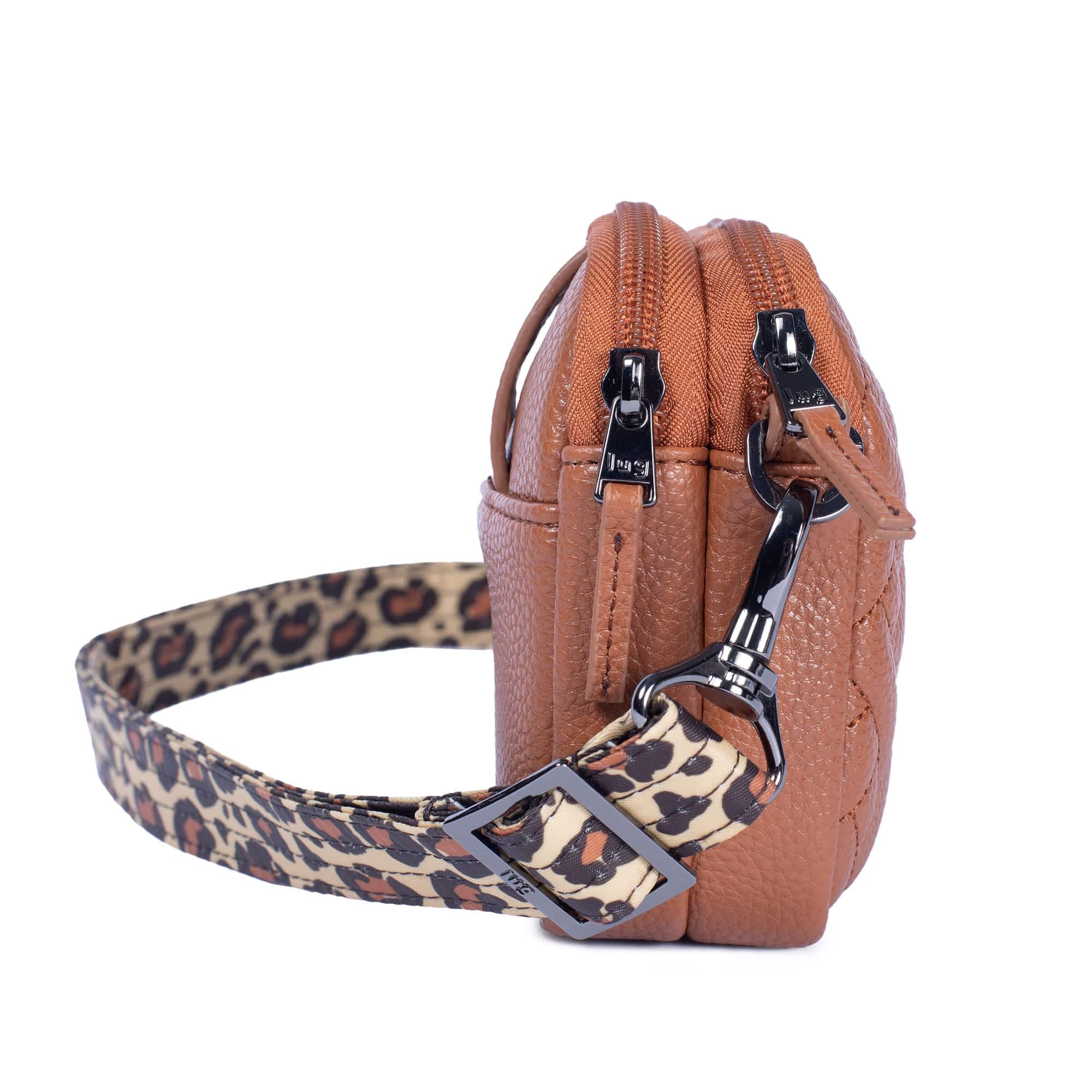 Coupe Classic VL Convertible Crossbody Bag - COPPER BROWN - CoupeVL_CopperLeopardBrownStrap_03