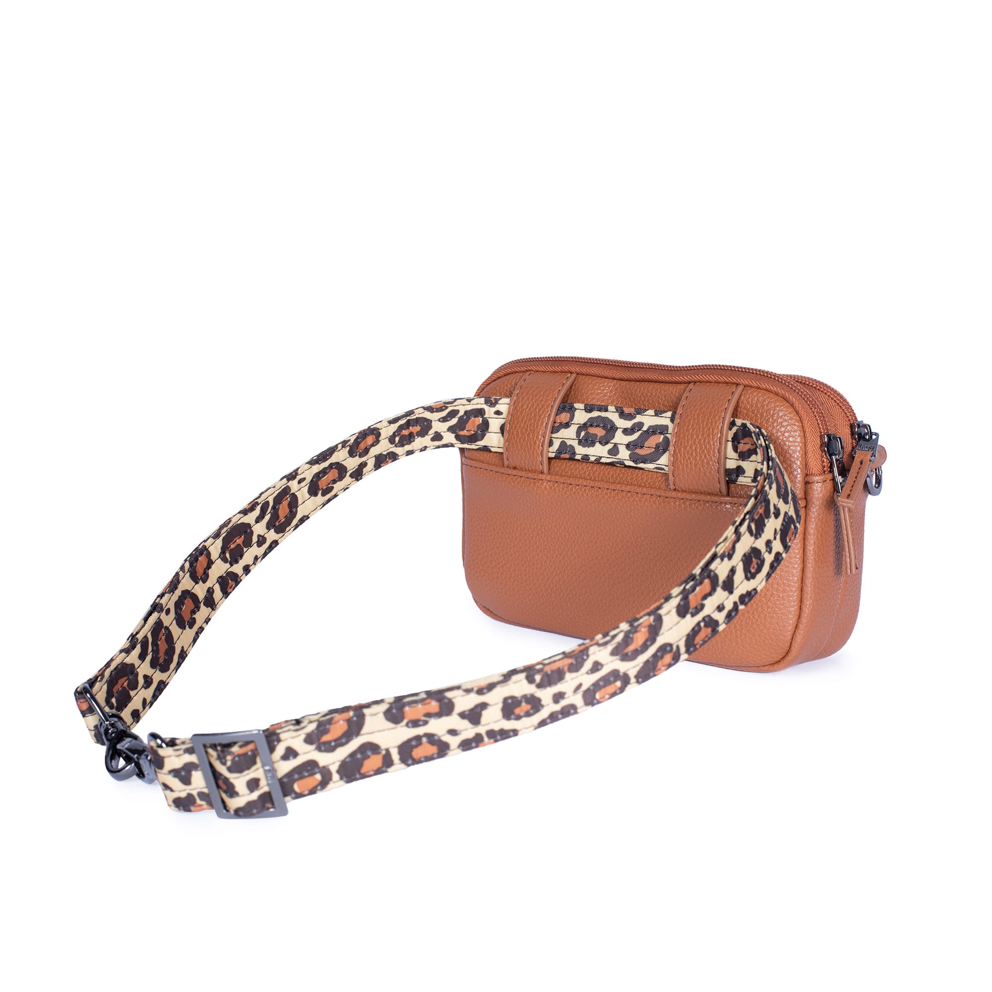 Coupe Classic VL Convertible Crossbody Bag - COPPER BROWN - CoupeVL_CopperLeopardBrownStrap_04
