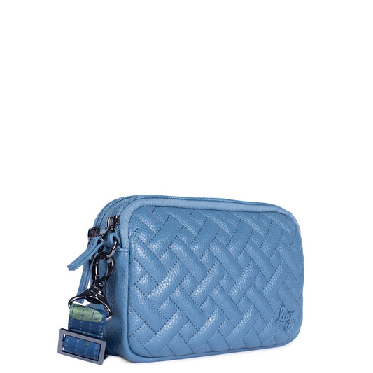 Coupe Classic VL Convertible Crossbody Bag - SLATE BLUE - CoupeVL_SlateBlueDragonflyNavyStrap_02