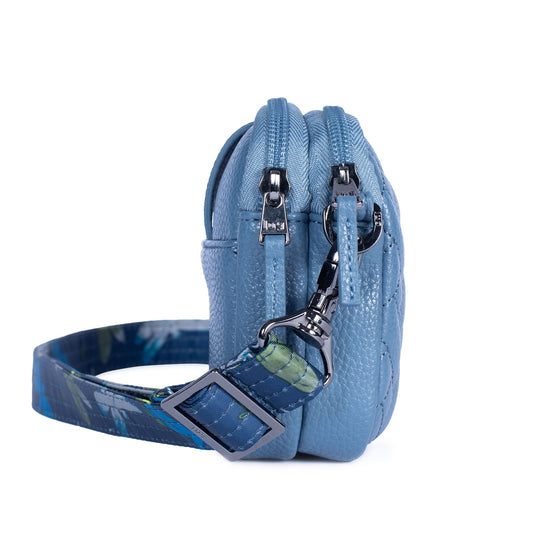 Coupe Classic VL Convertible Crossbody Bag - SLATE BLUE - CoupeVL_SlateBlueDragonflyNavyStrap_03
