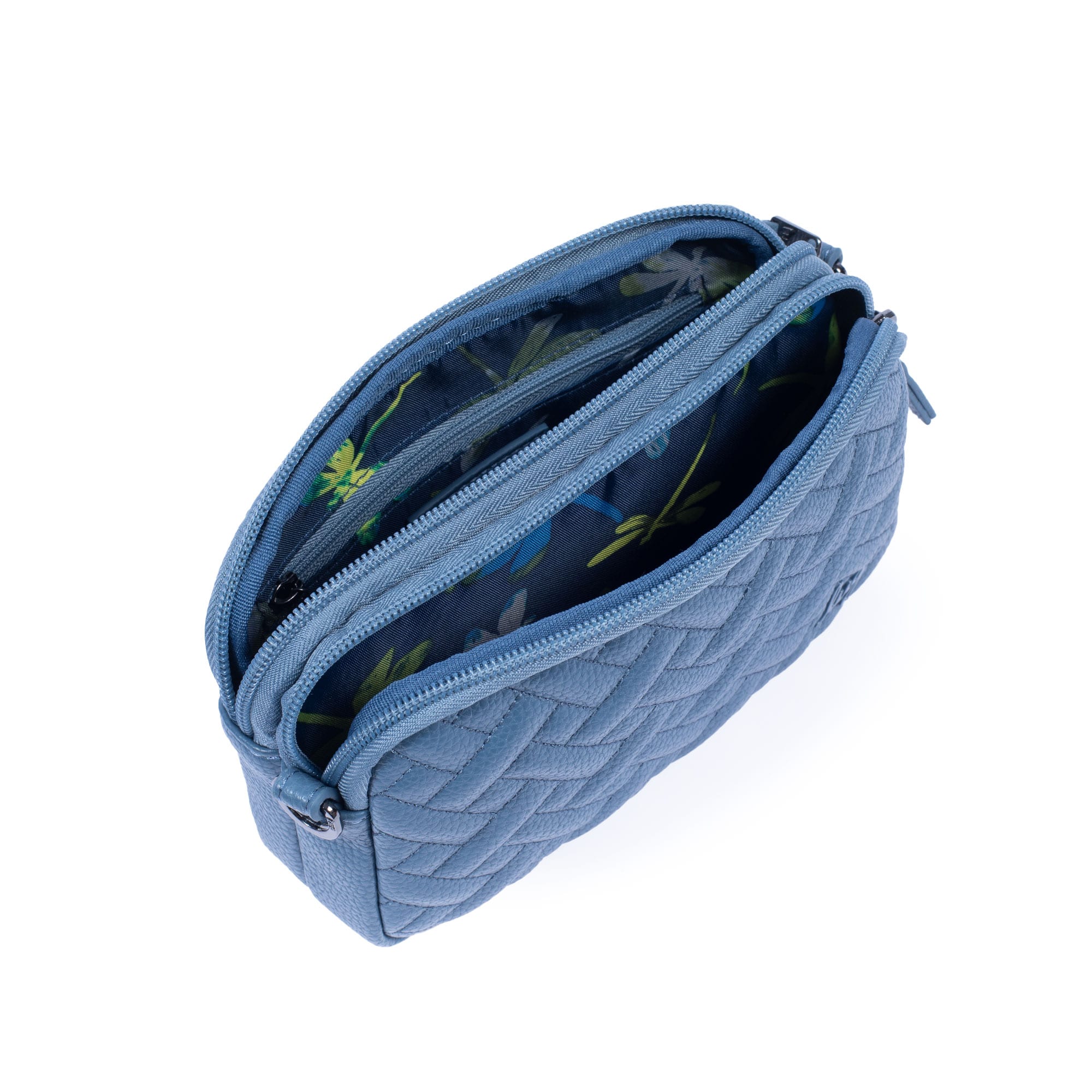 Coupe Classic VL Convertible Crossbody Bag - SLATE BLUE - CoupeVL_SlateBlueDragonflyNavyStrap_05