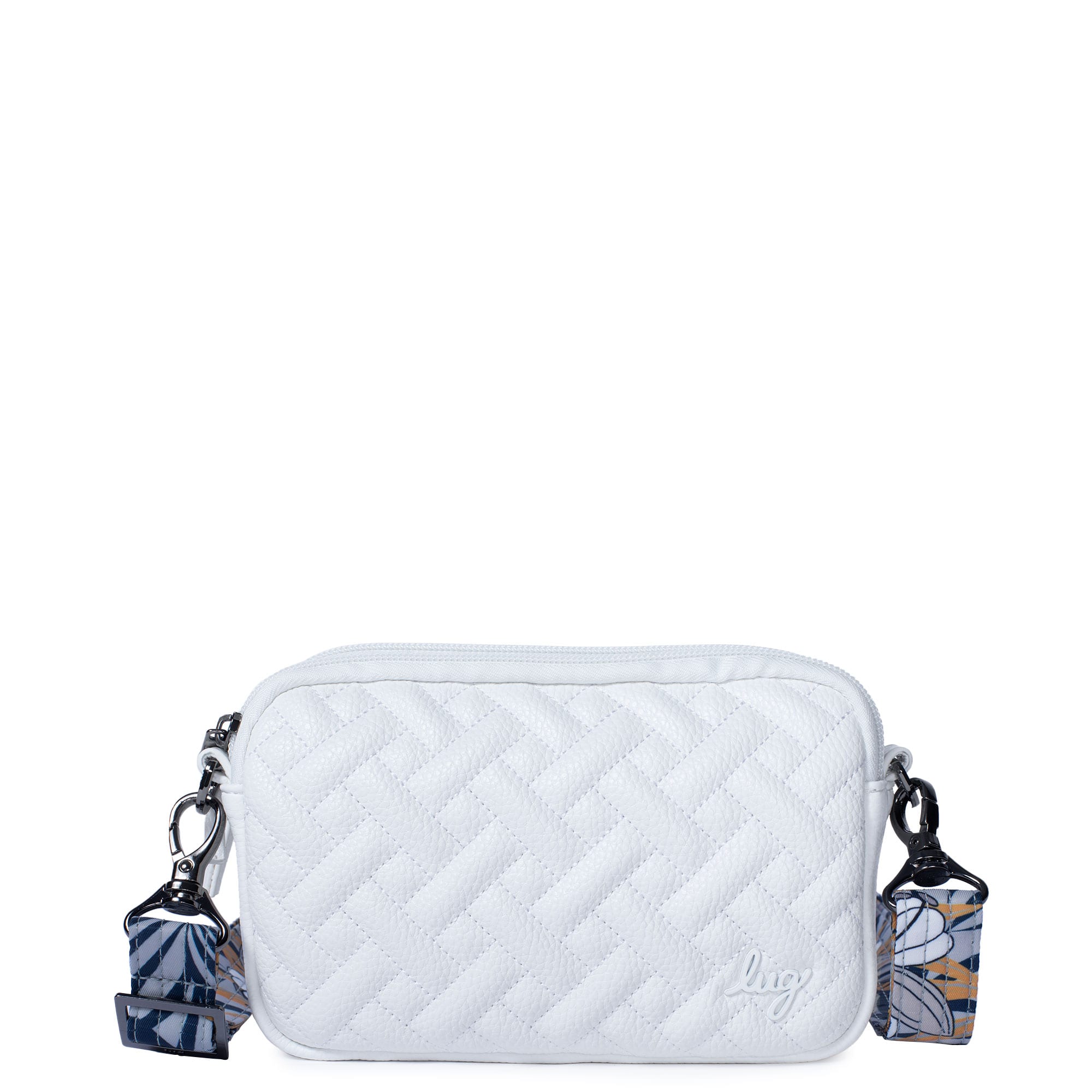 Coupe Classic VL Convertible Crossbody Bag - WHITE - CoupeVL_White.LilyGreyStrap_01