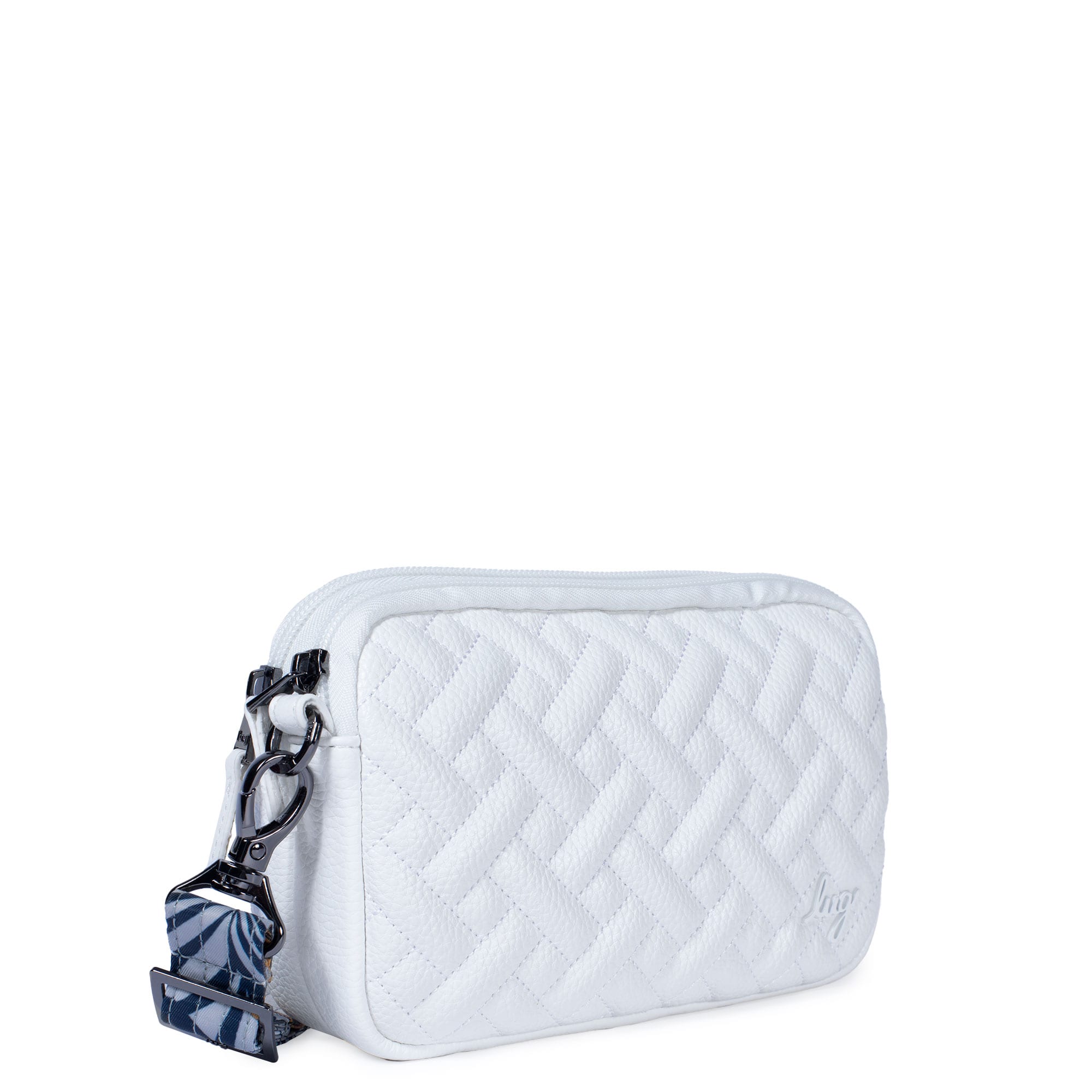 Coupe Classic VL Convertible Crossbody Bag - WHITE - CoupeVL_White.LilyGreyStrap_02