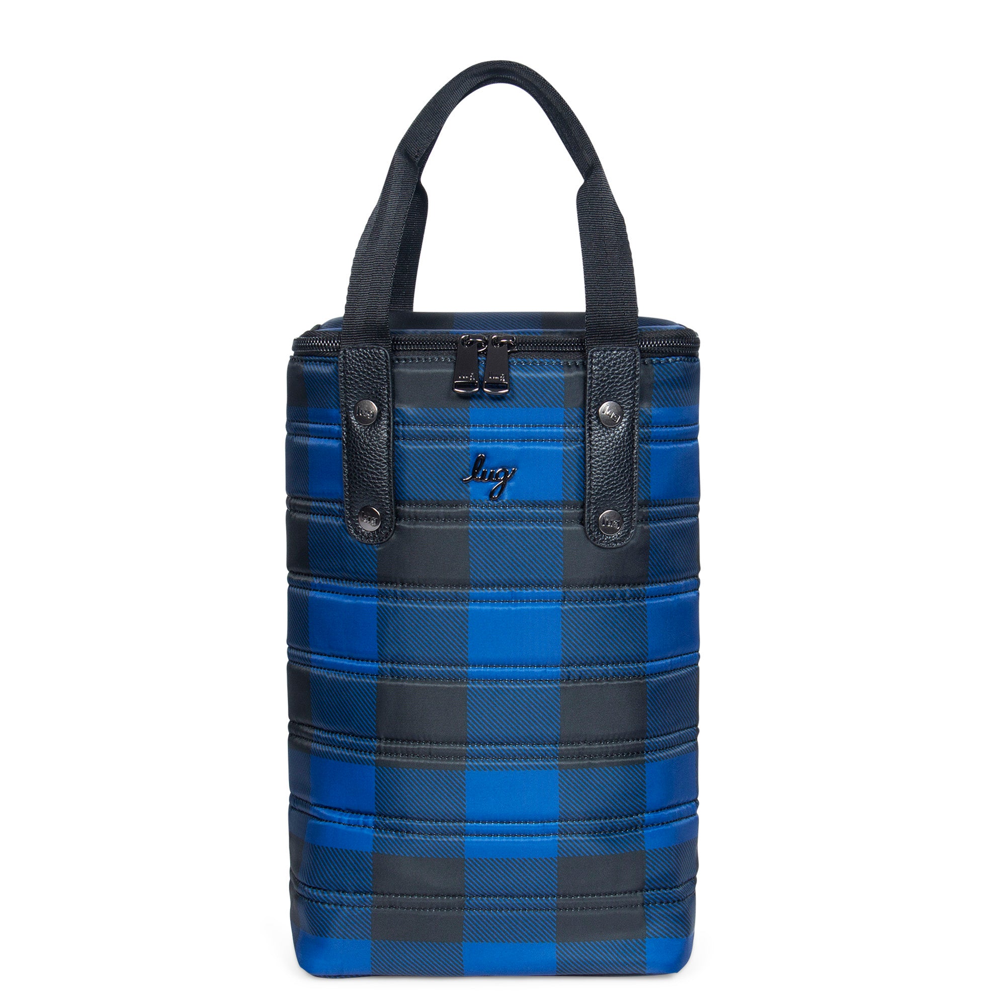Cradle Wine Tote - BUFFALO CHECK BLUE - Cradle_BuffaloCheckBlue_01