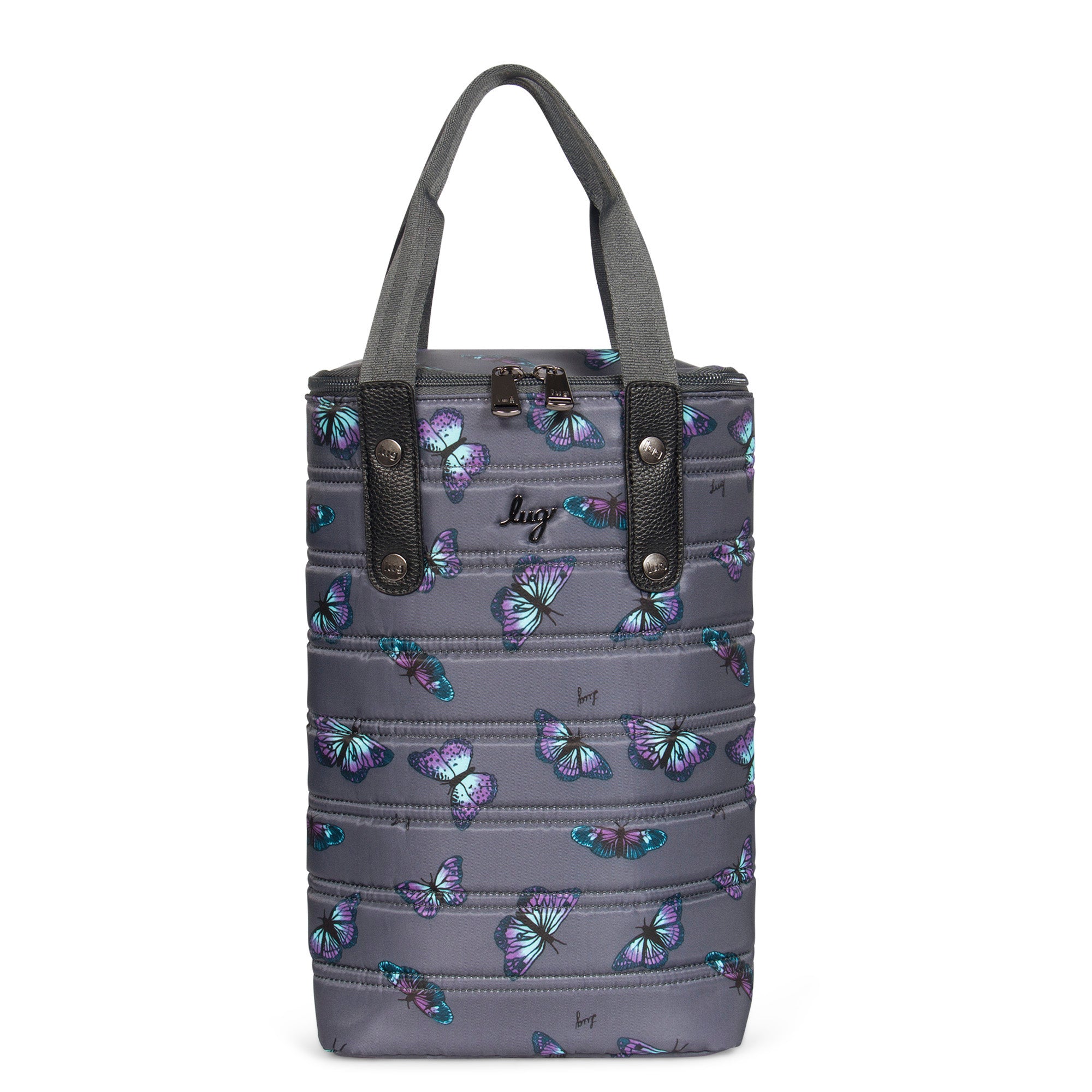Cradle Wine Tote - BUTTERFLY GREY - Cradle_ButterflyGrey_01