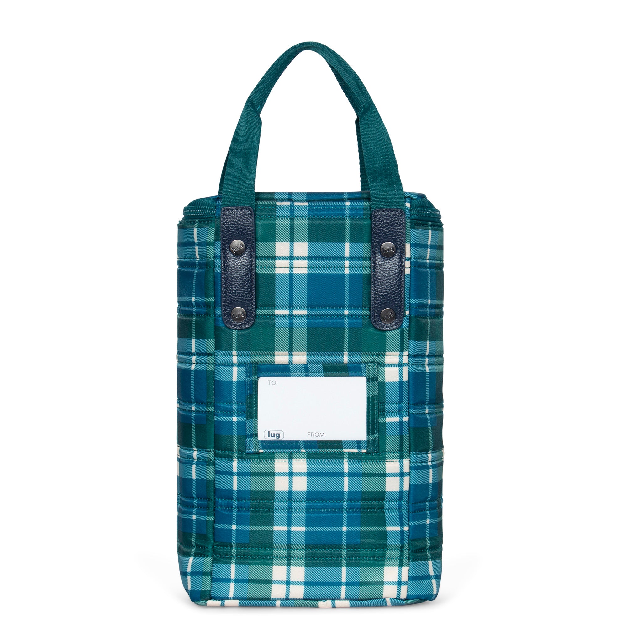 Cradle Wine Tote - FLANNEL PLAID NAVY - Cradle_PopPlaidNavy_04