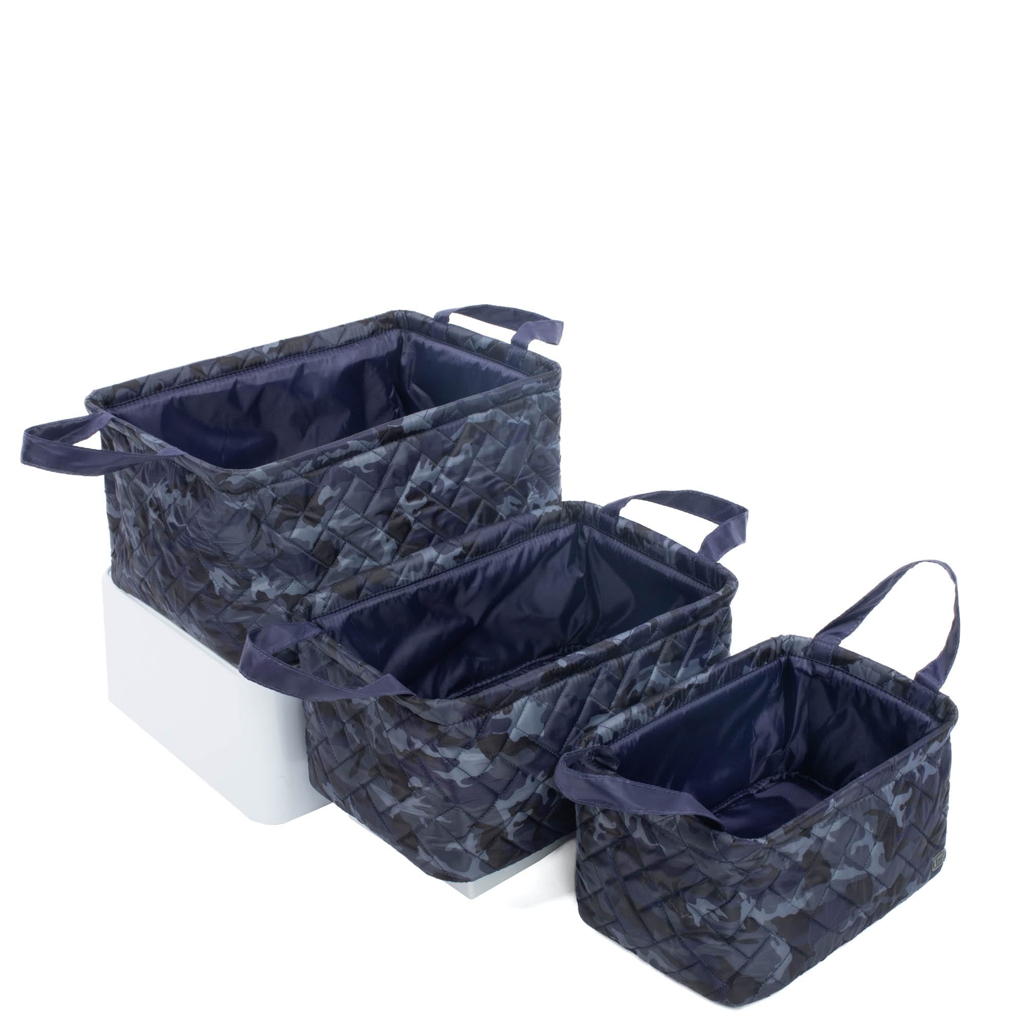 Crescendo 3pc Reversible Storage Bins - CAMO NAVY NAVY - Crescendo_CamoNavyNavy_02