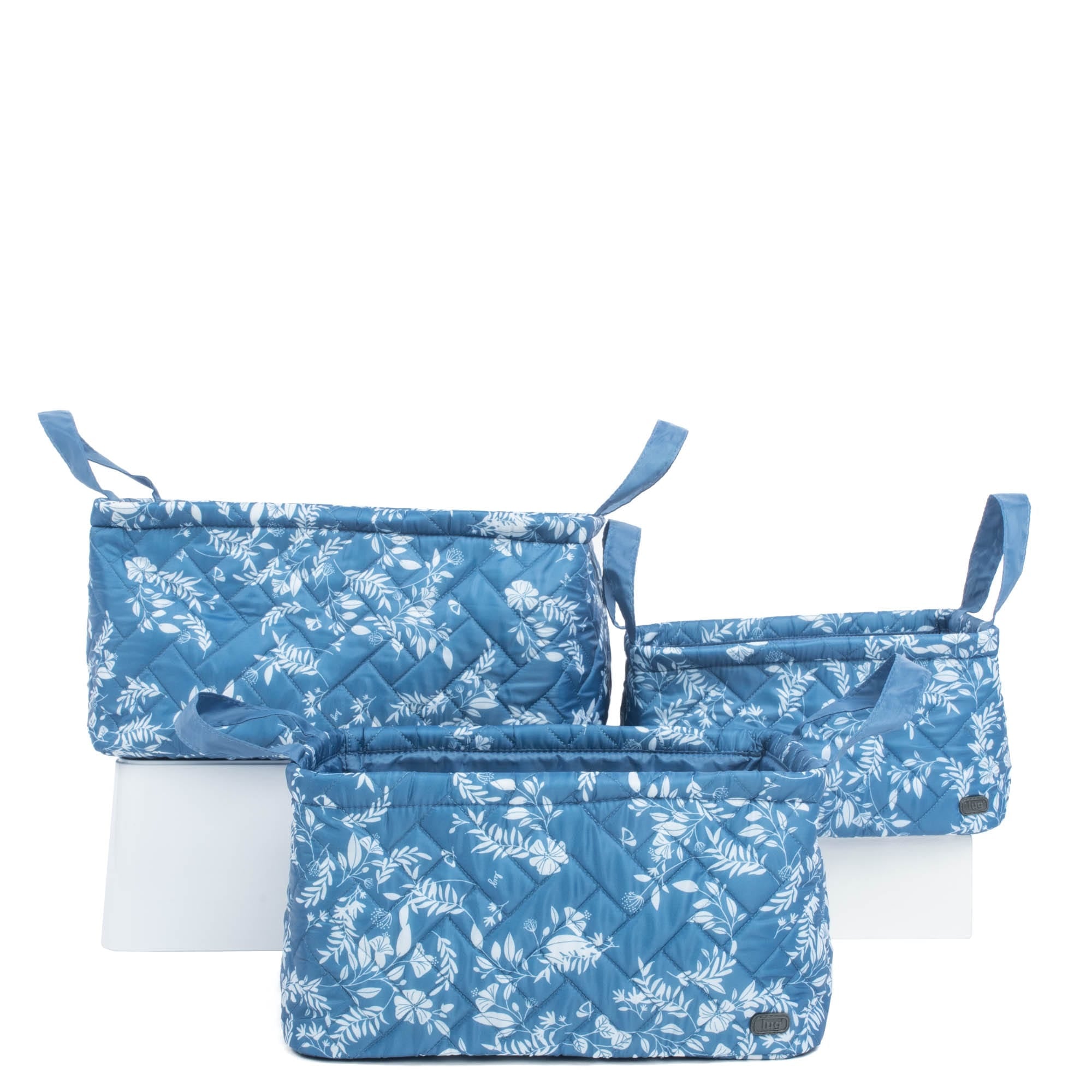 Crescendo 3pc Reversible Storage Bins - FLOURISH BLUE CHARM BLUE - Crescendo_FlourishBlue_01