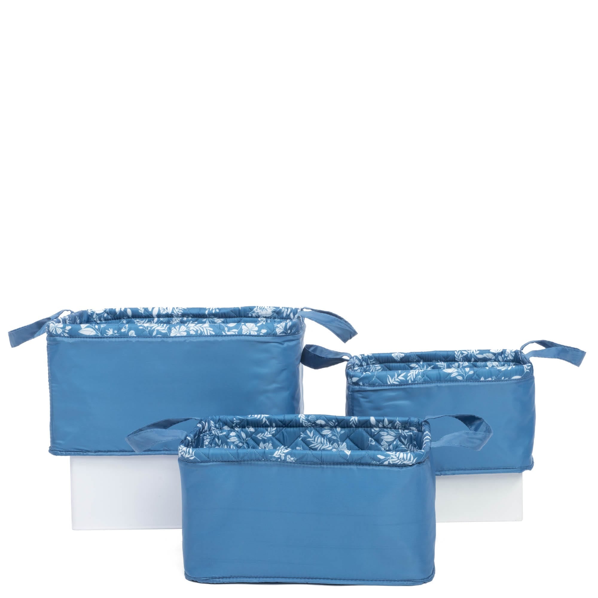 Crescendo 3pc Reversible Storage Bins - FLOURISH BLUE CHARM BLUE - Crescendo_FlourishBlue_05