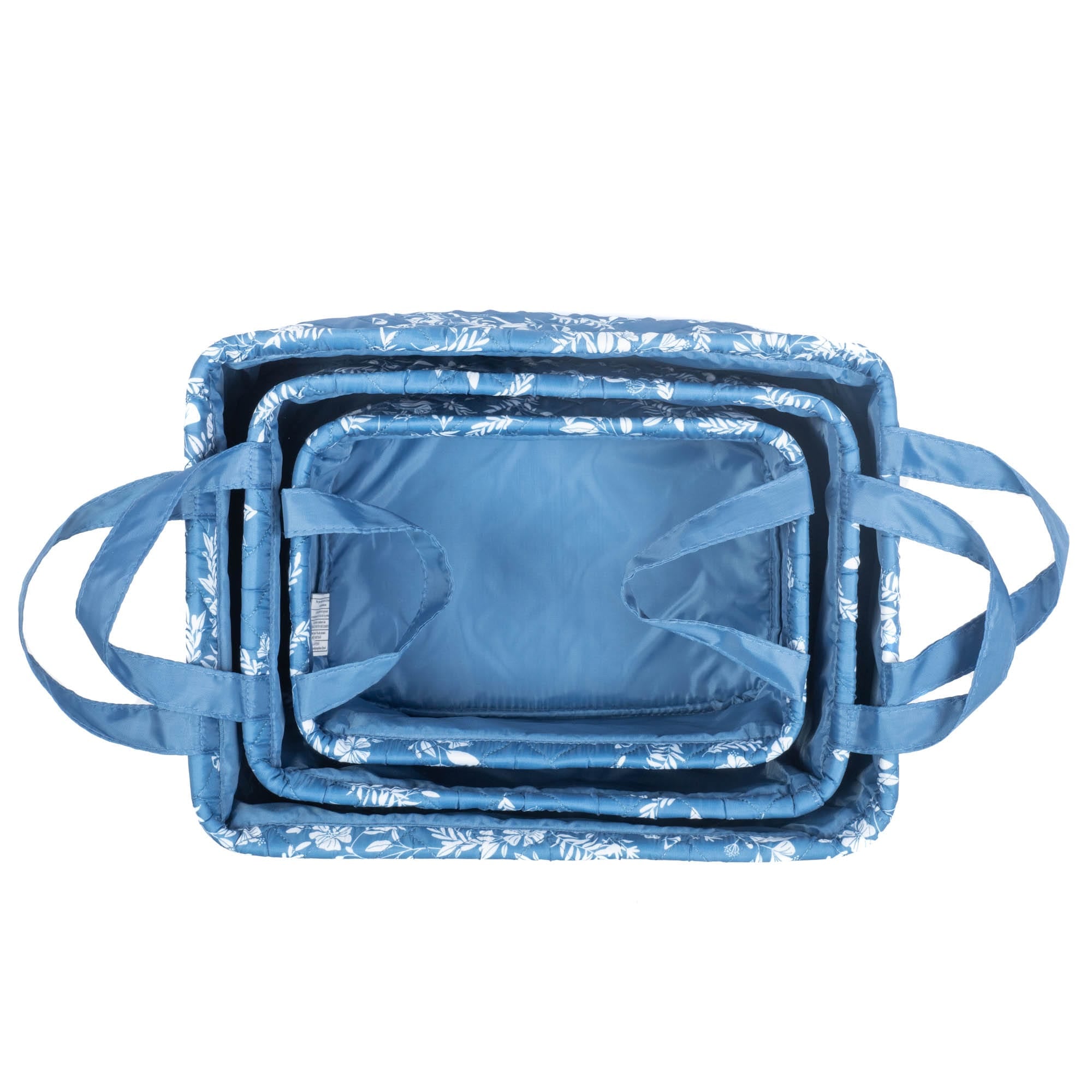 Crescendo 3pc Reversible Storage Bins - FLOURISH BLUE CHARM BLUE - Crescendo_FlourishBlue_06