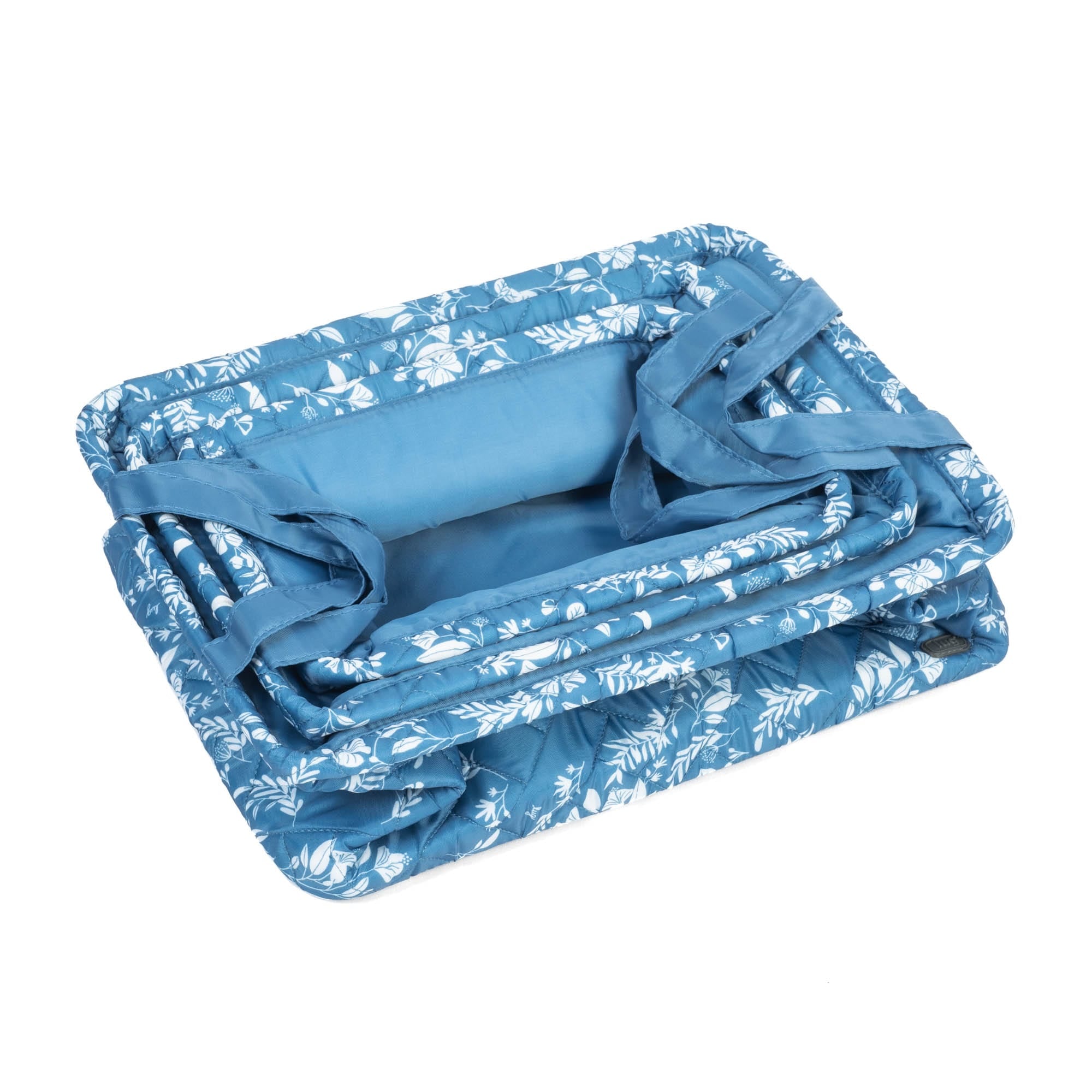 Crescendo 3pc Reversible Storage Bins - FLOURISH BLUE CHARM BLUE - Crescendo_FlourishBlue_08