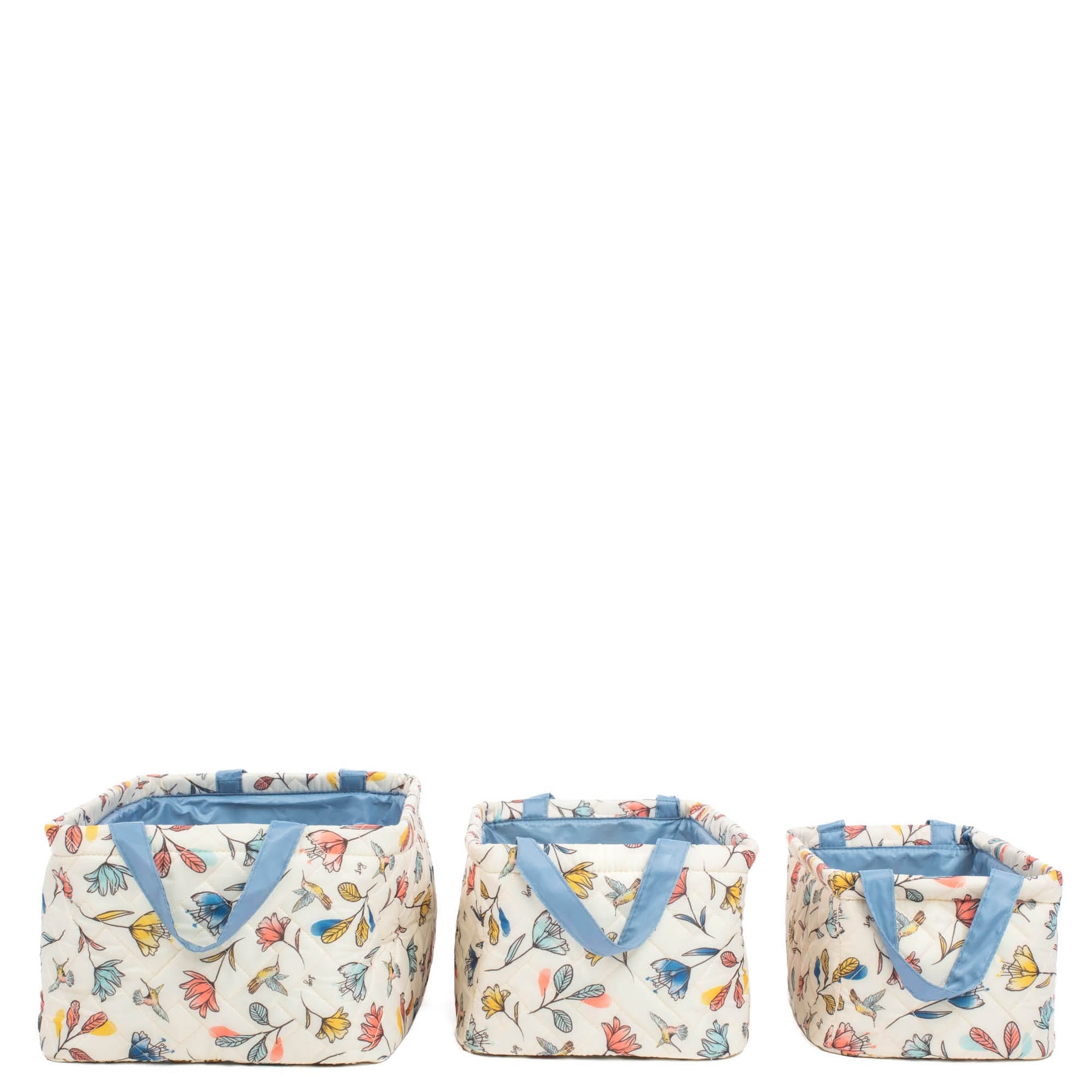 Crescendo 3pc Reversible Storage Bins - HUMMINGBIRD FLORAL BLUE MOON ICEPOP - Crescendo_HummingbirdFloralBlueMoon_03