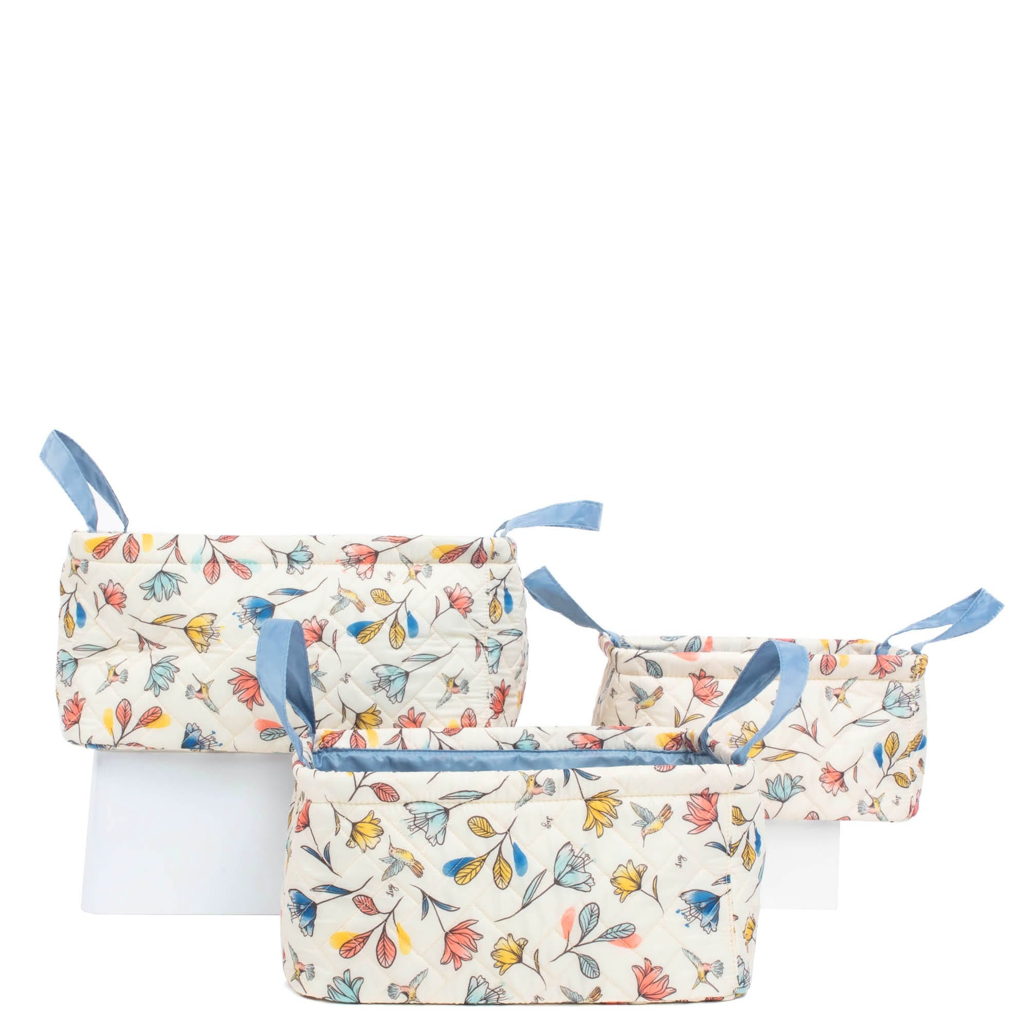Crescendo 3pc Reversible Storage Bins - HUMMINGBIRD FLORAL BLUE MOON ICEPOP - Crescendo_HummingbirdFloralBlueMoon_04