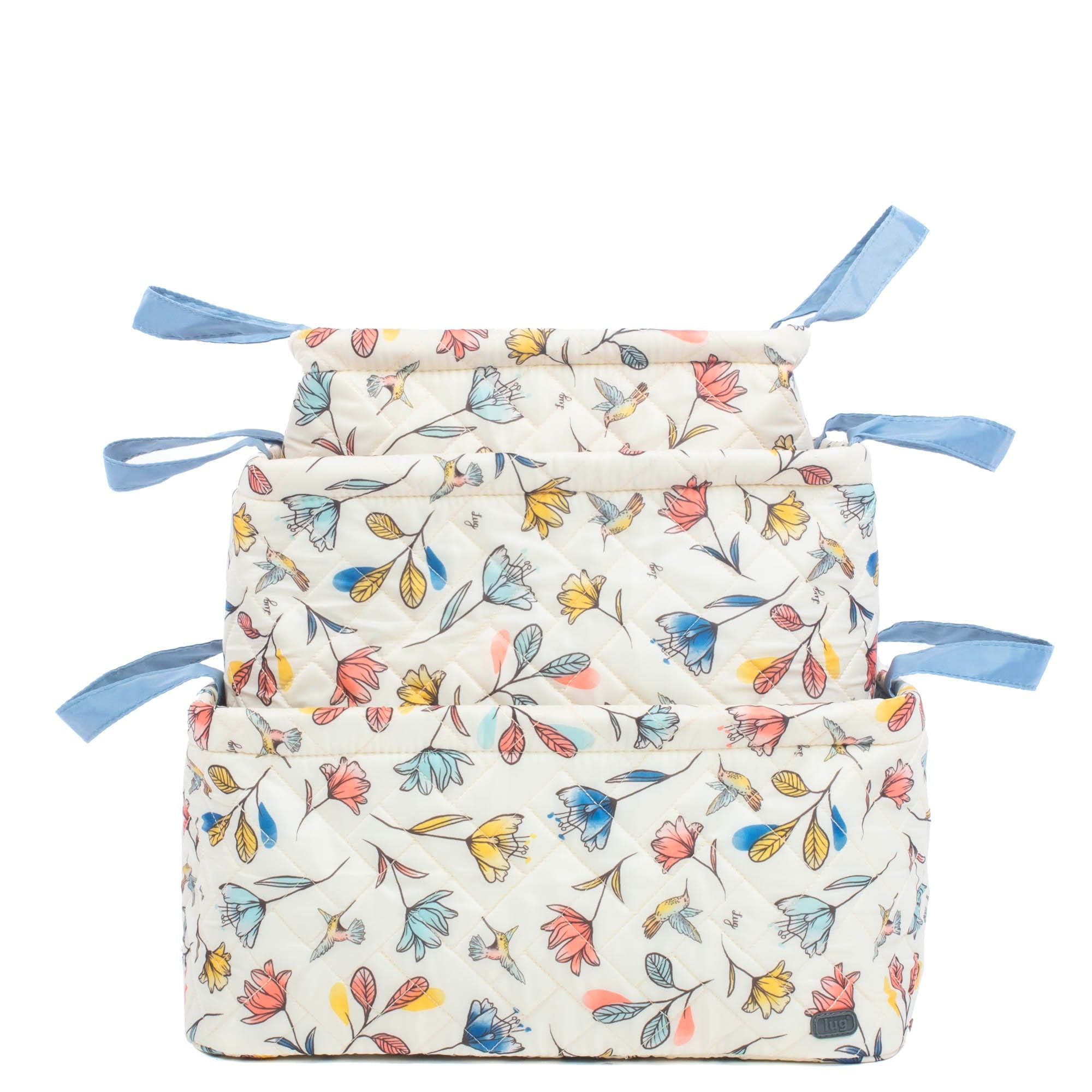 Crescendo 3pc Reversible Storage Bins - HUMMINGBIRD FLORAL BLUE MOON ICEPOP - Crescendo_HummingbirdFloralBlueMoon_07