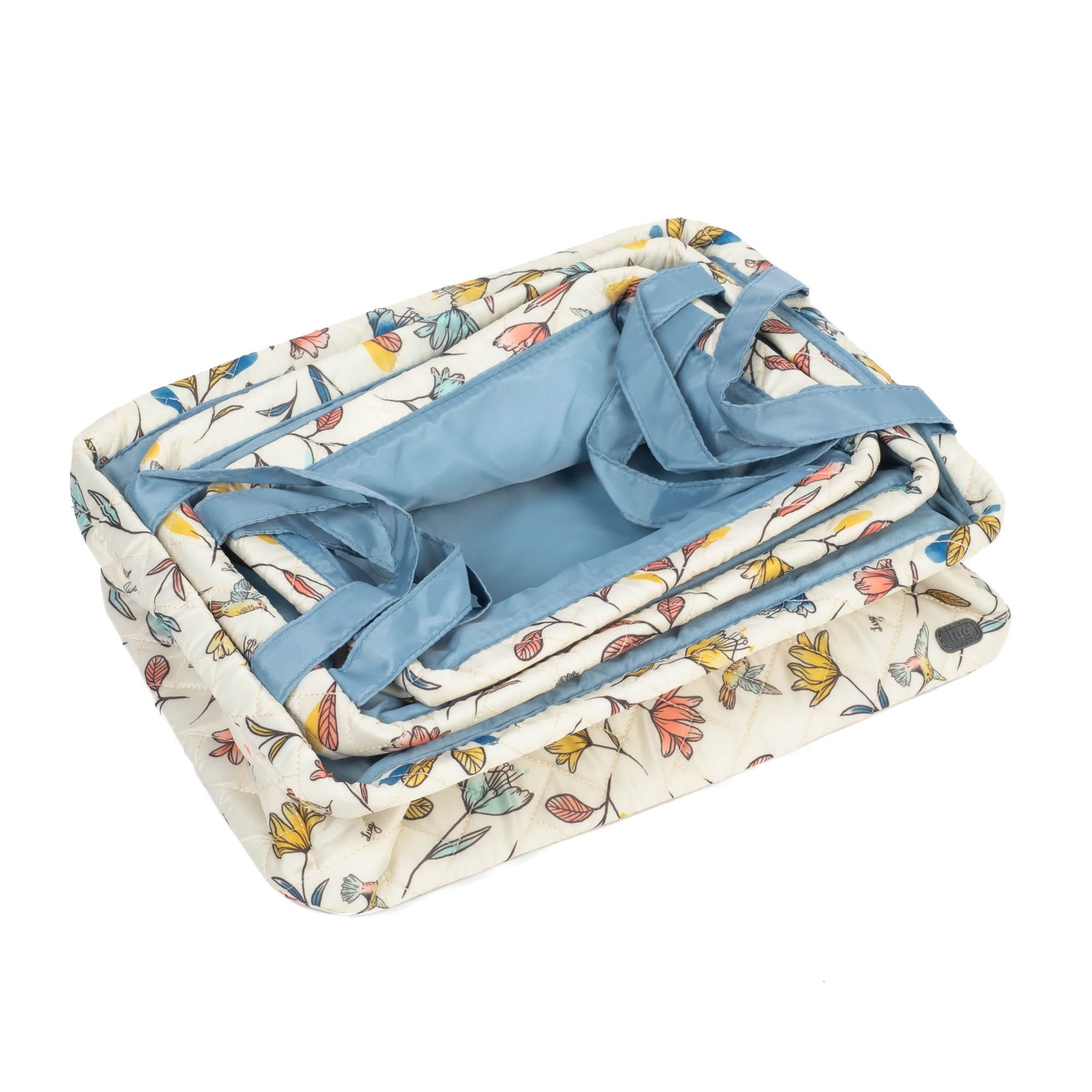 Crescendo 3pc Reversible Storage Bins - HUMMINGBIRD FLORAL BLUE MOON ICEPOP - Crescendo_HummingbirdFloralBlueMoon_08