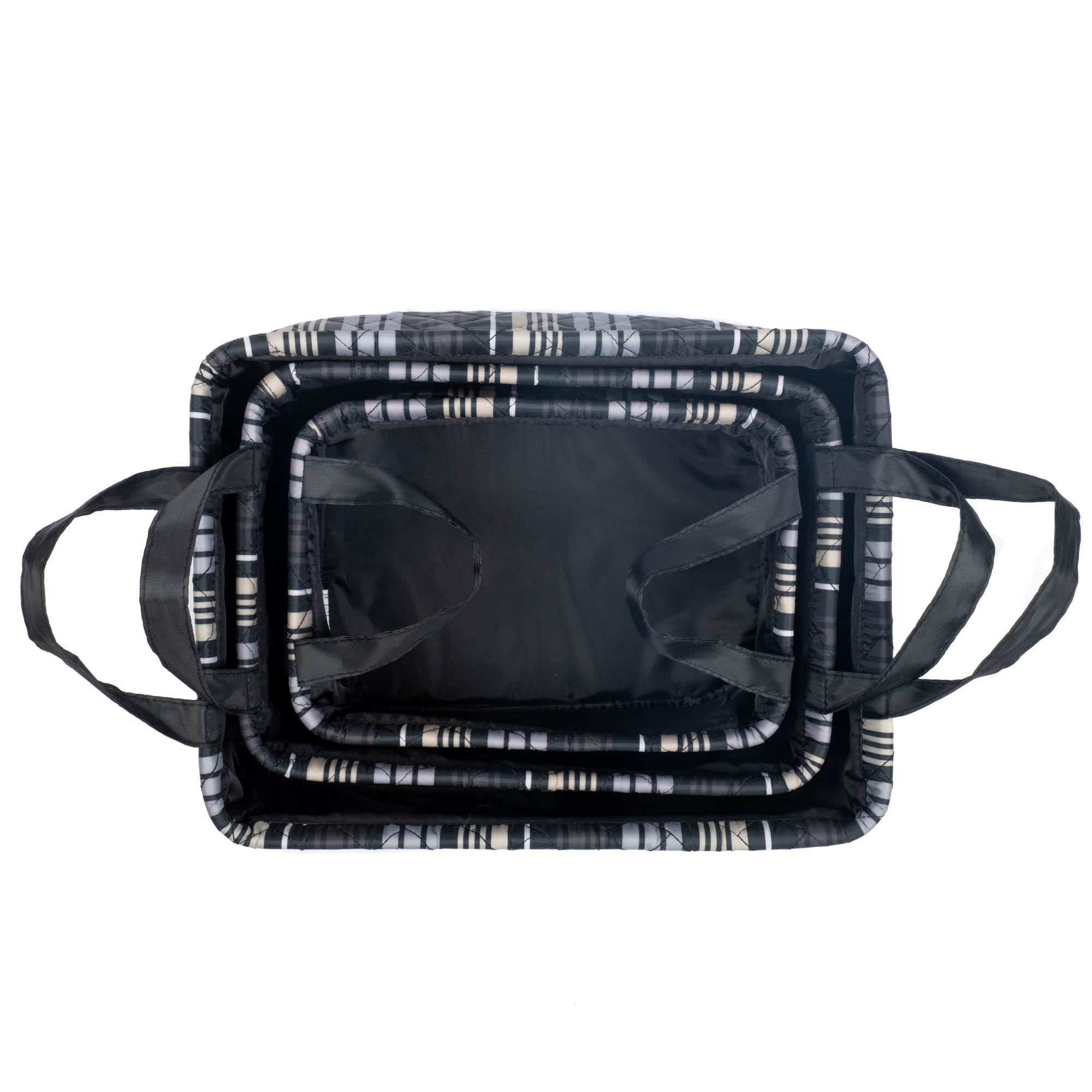Crescendo 3pc Reversible Storage Bins - LOVE STRIPE BLACK BLACK - Crescendo_LoveStripeBlack_06