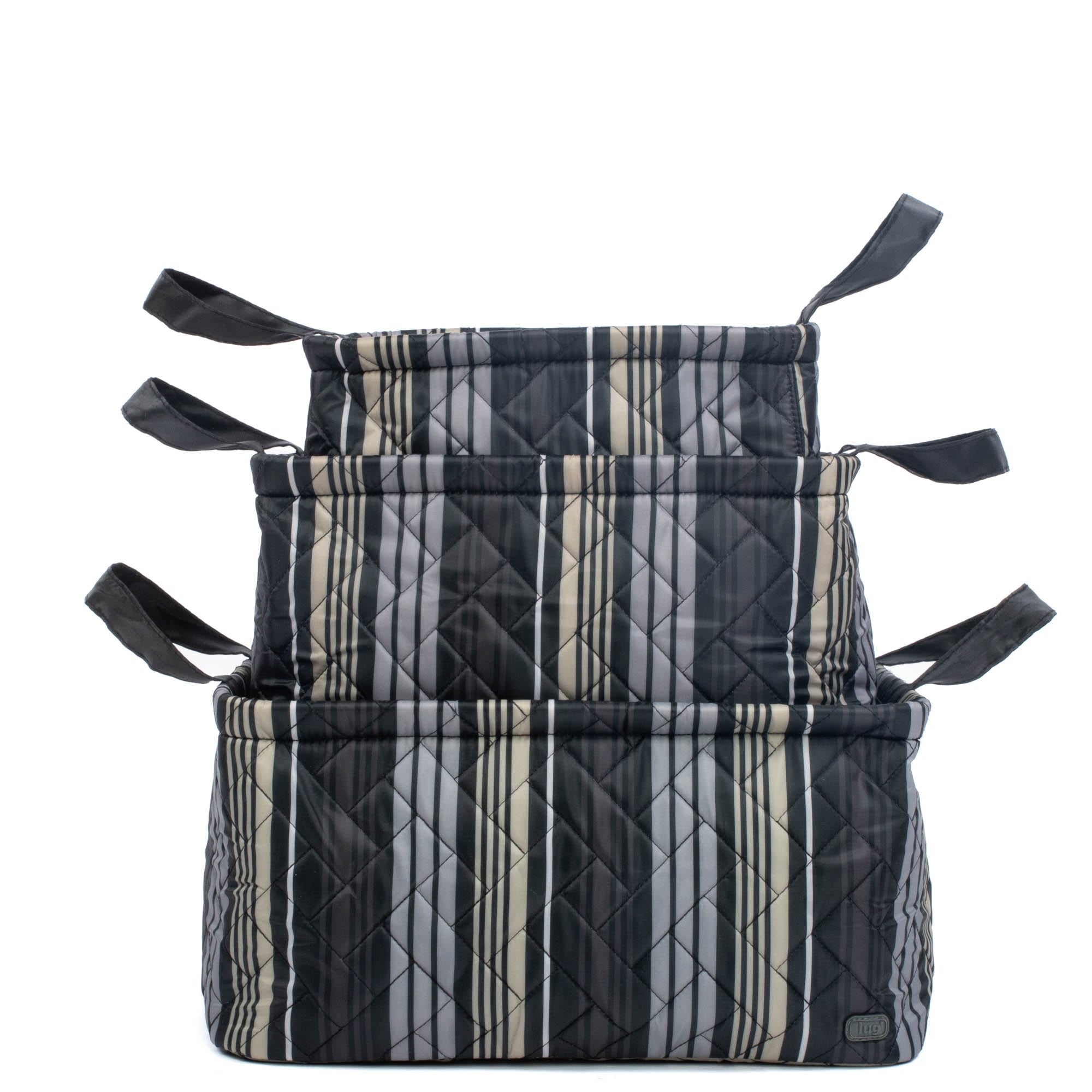 Crescendo 3pc Reversible Storage Bins - LOVE STRIPE BLACK BLACK - Crescendo_LoveStripeBlack_07