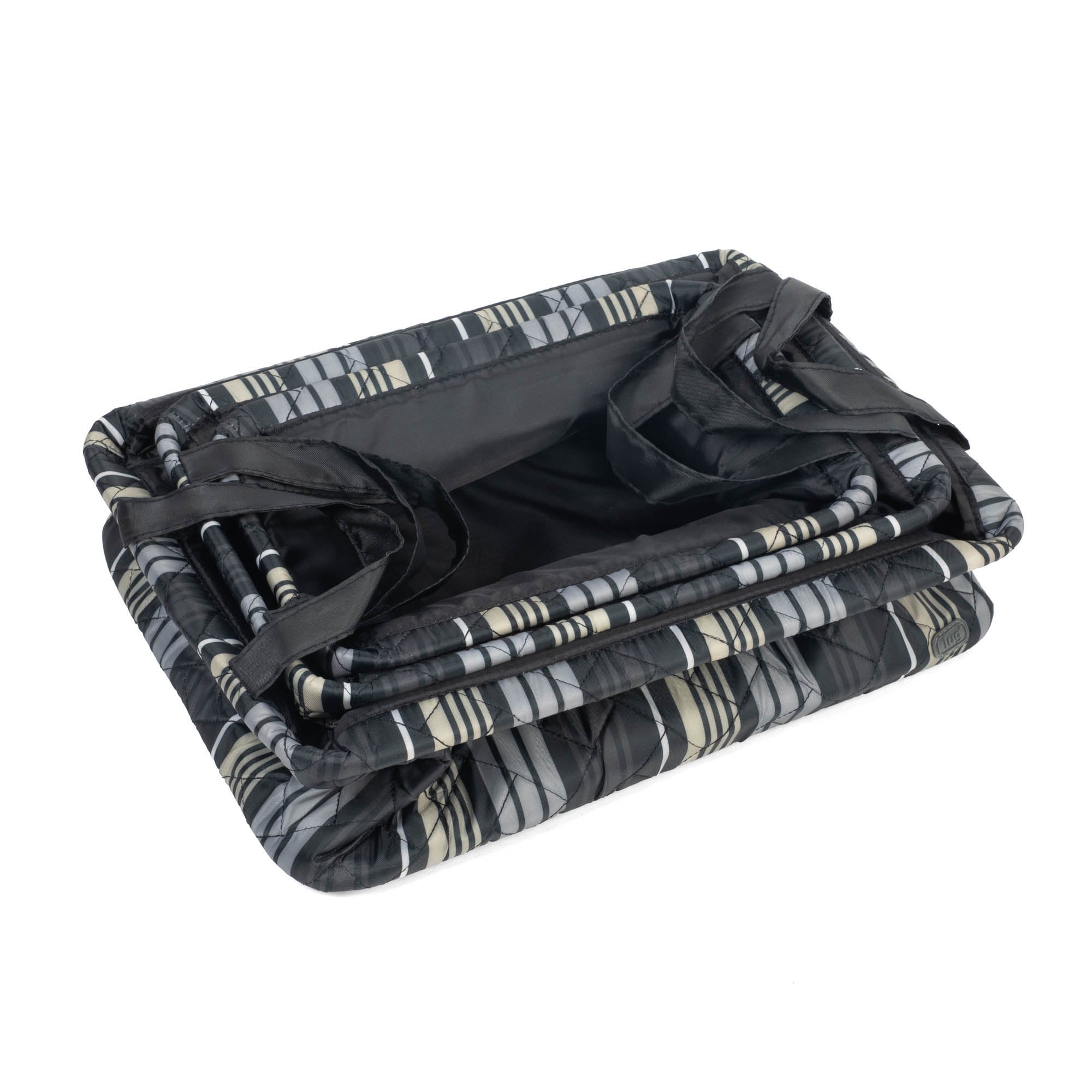 Crescendo 3pc Reversible Storage Bins - LOVE STRIPE BLACK BLACK - Crescendo_LoveStripeBlack_08