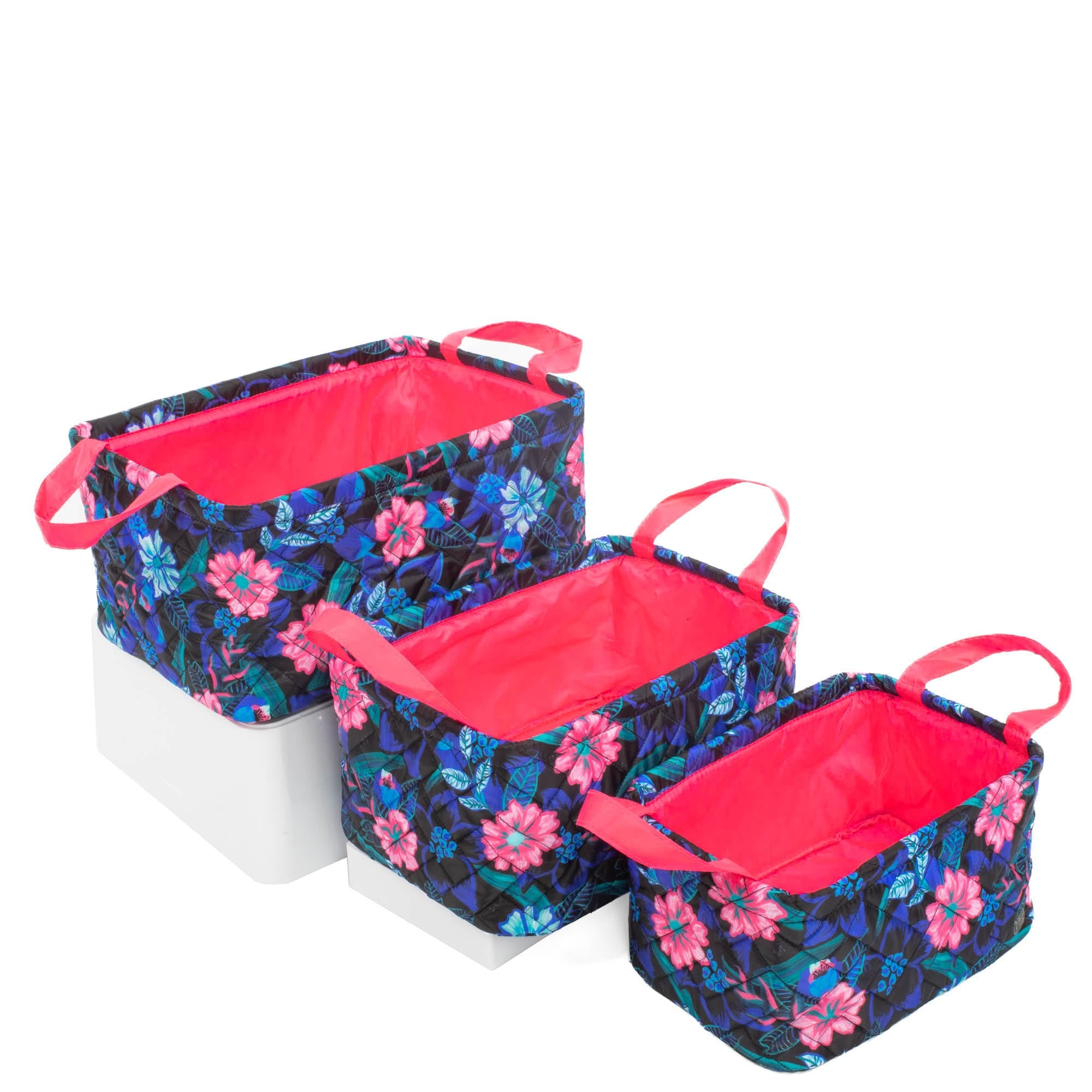 Crescendo 3pc Reversible Storage Bins - RESORT BLACK MAGENTA - Crescendo_ResortBlackMagenta_02