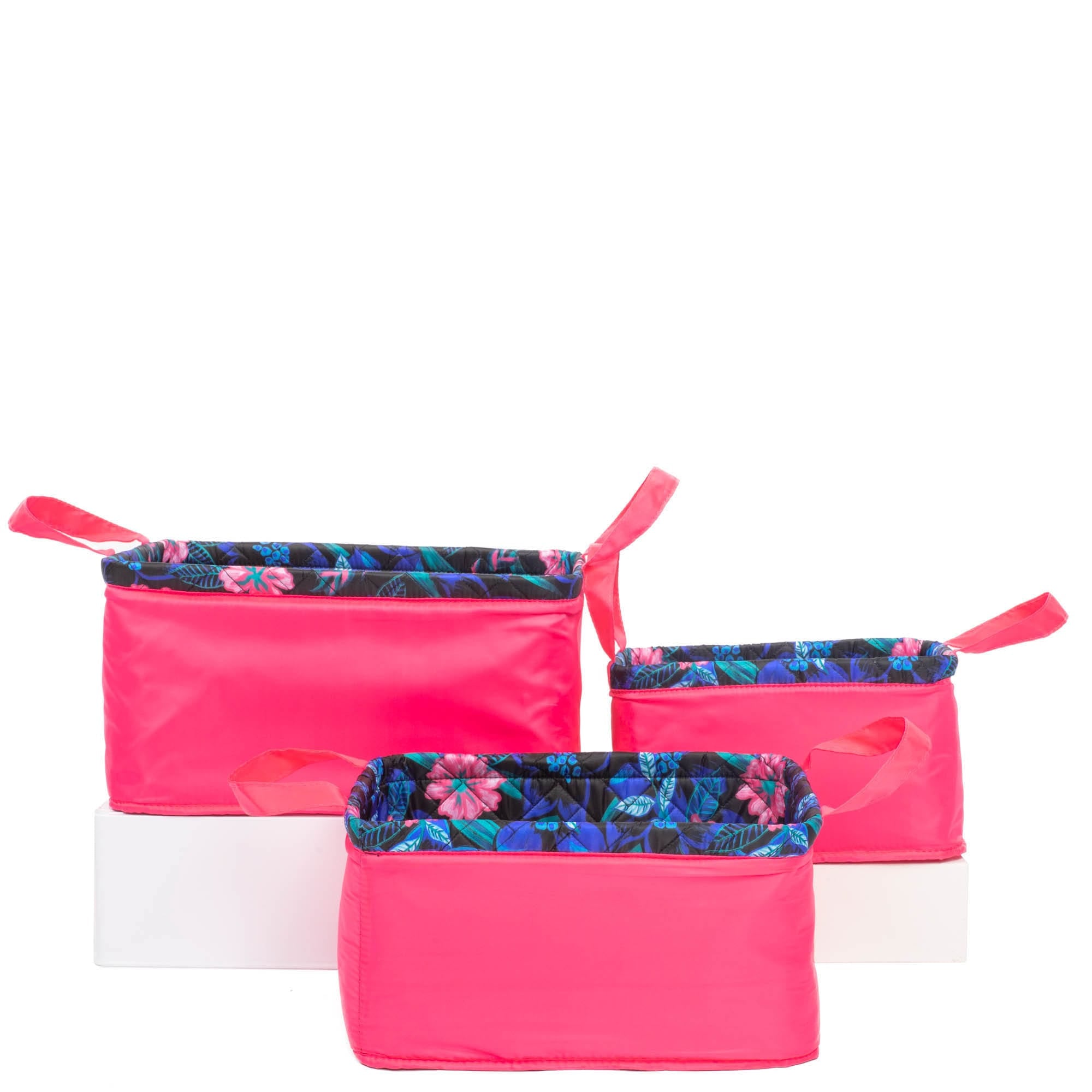 Crescendo 3pc Reversible Storage Bins - RESORT BLACK MAGENTA - Crescendo_ResortBlackMagenta_05